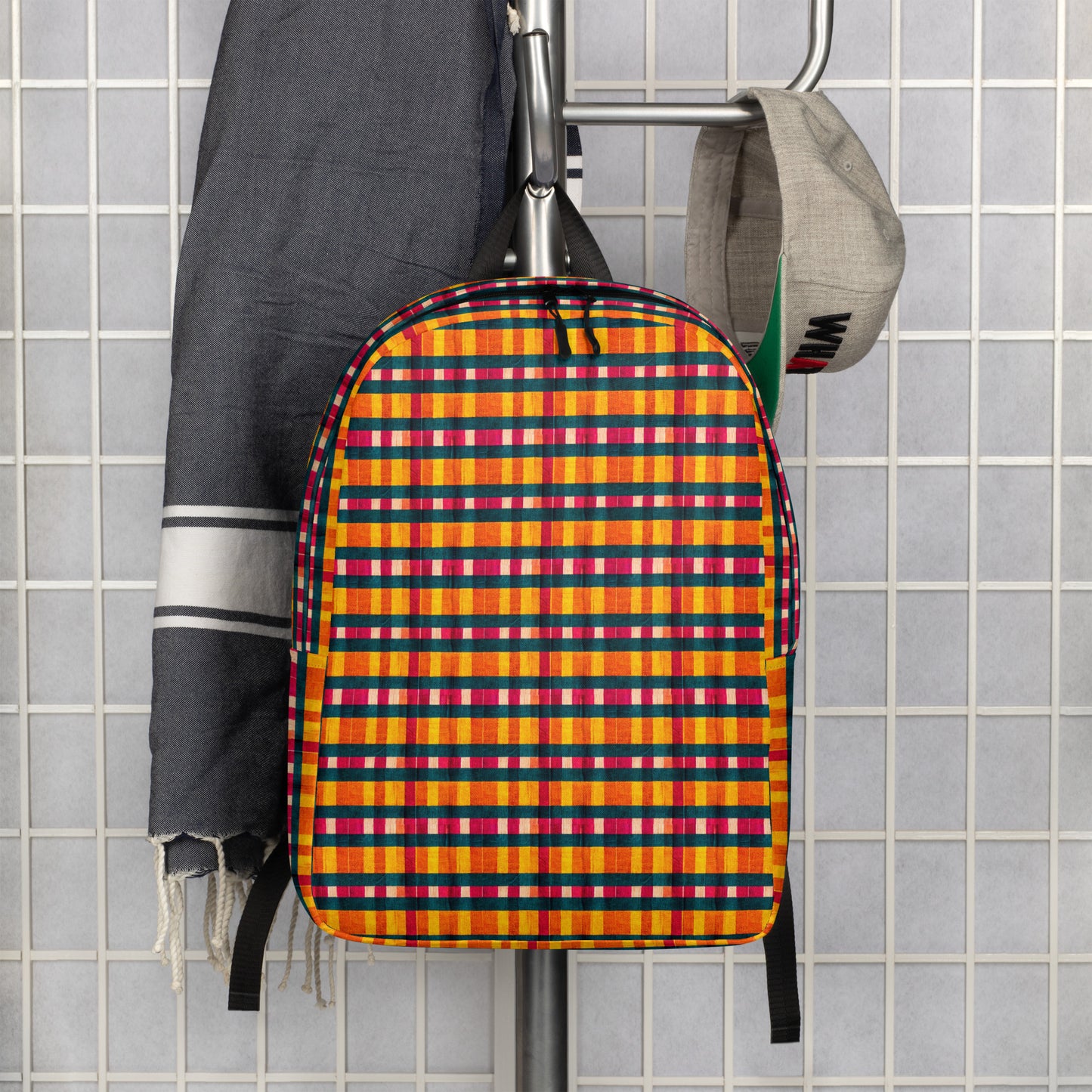 Tropical Fiesta Plaid Minimalist Backpack