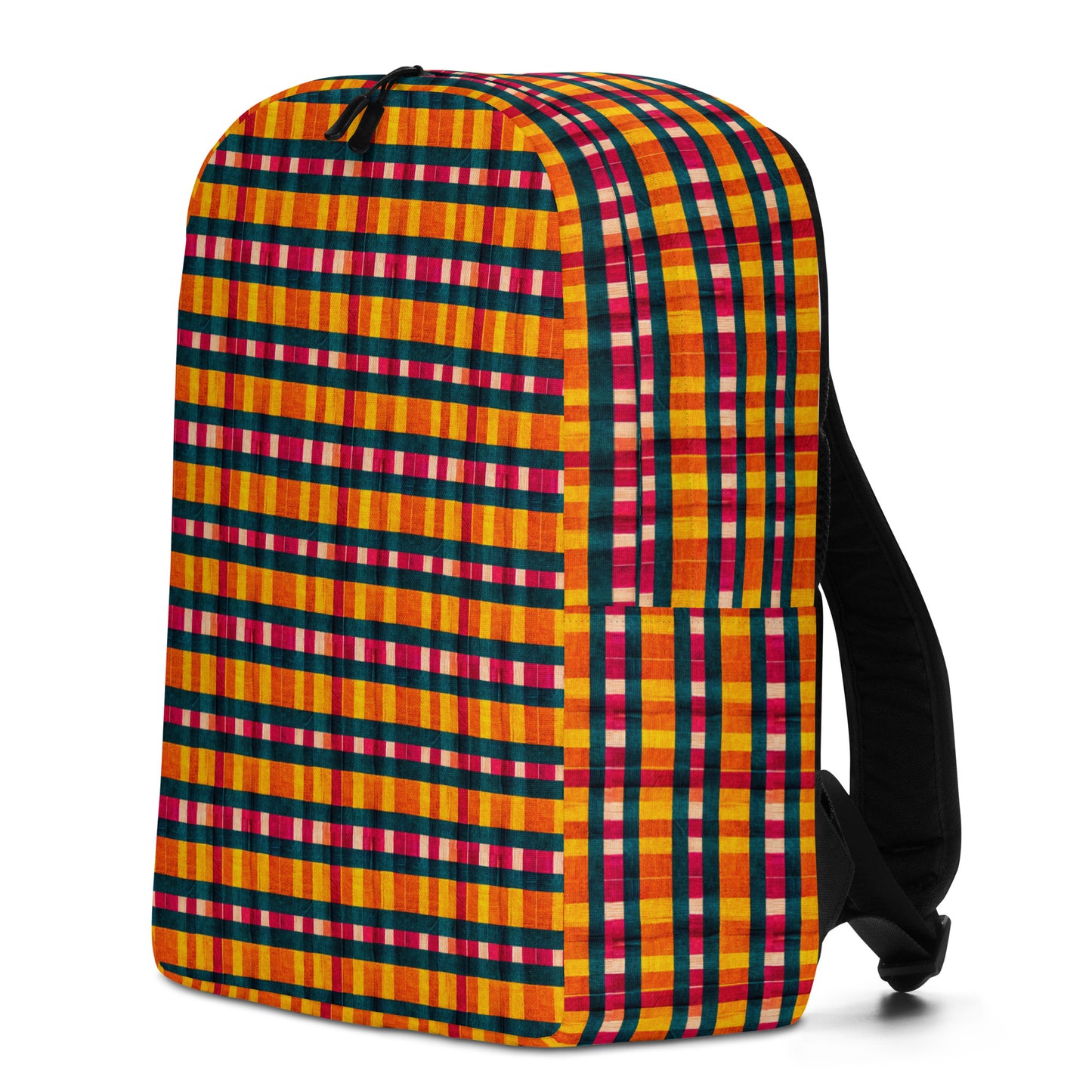 Tropical Fiesta Plaid Minimalist Backpack