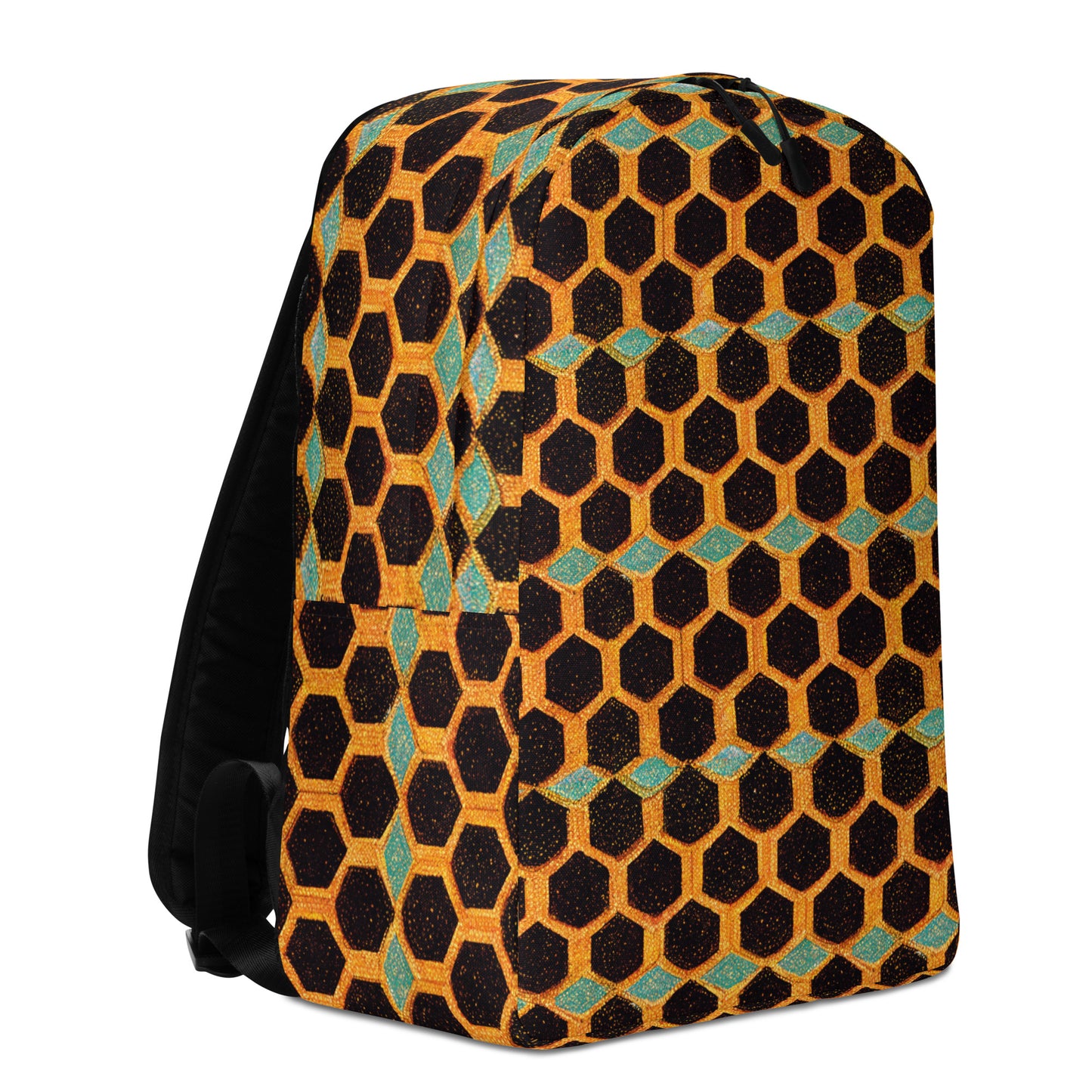 Teal and Gold Bee Bungalow Minimalist Backpack