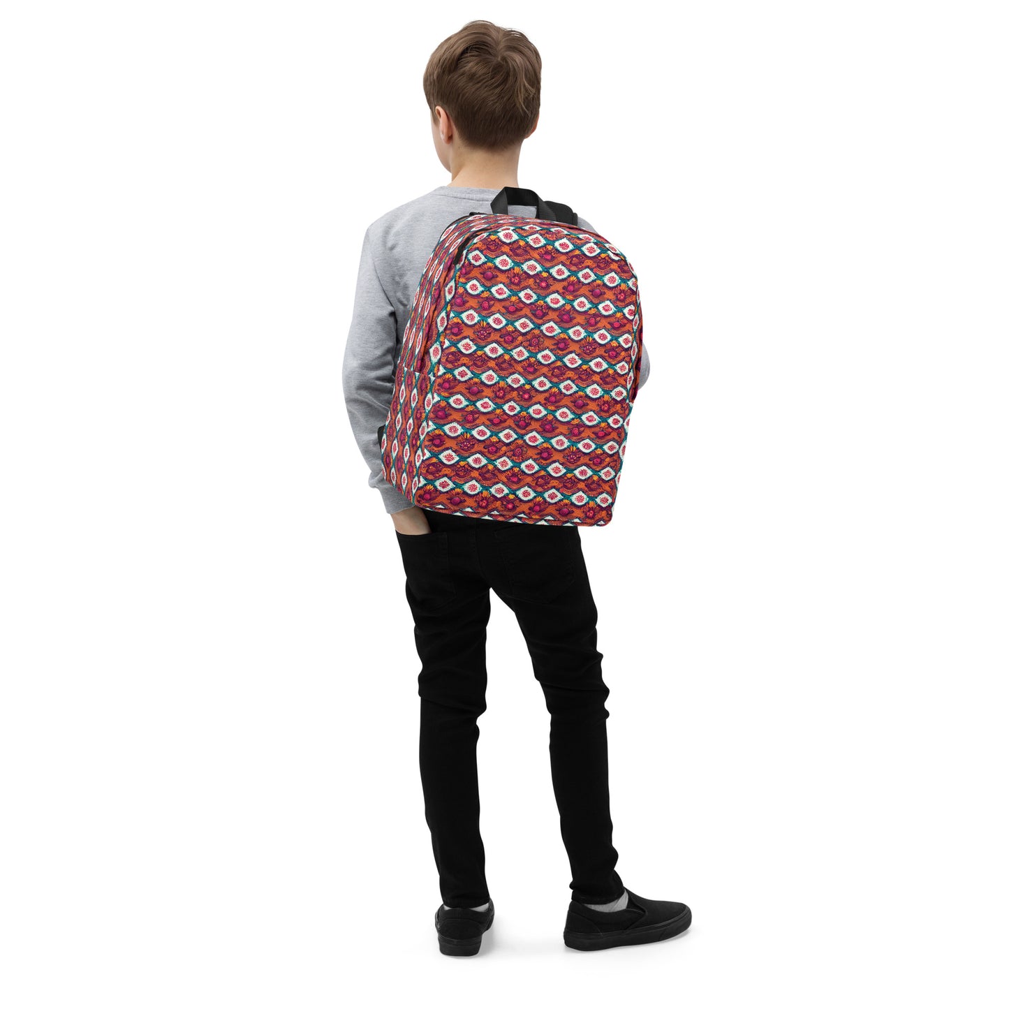 Pink and Orange Facets Minimalist Backpack