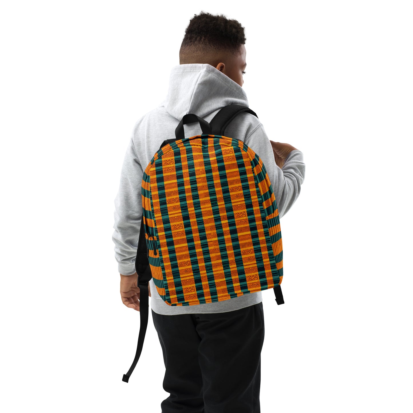 Teal & Tangerine Tapestry Minimalist Backpack