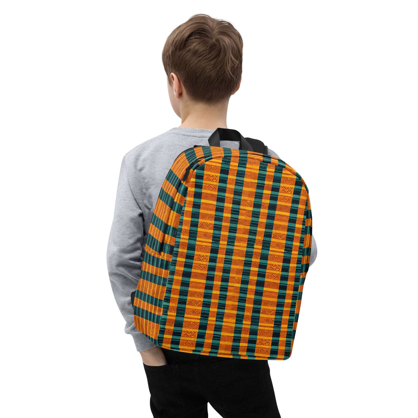 Teal & Tangerine Tapestry Minimalist Backpack