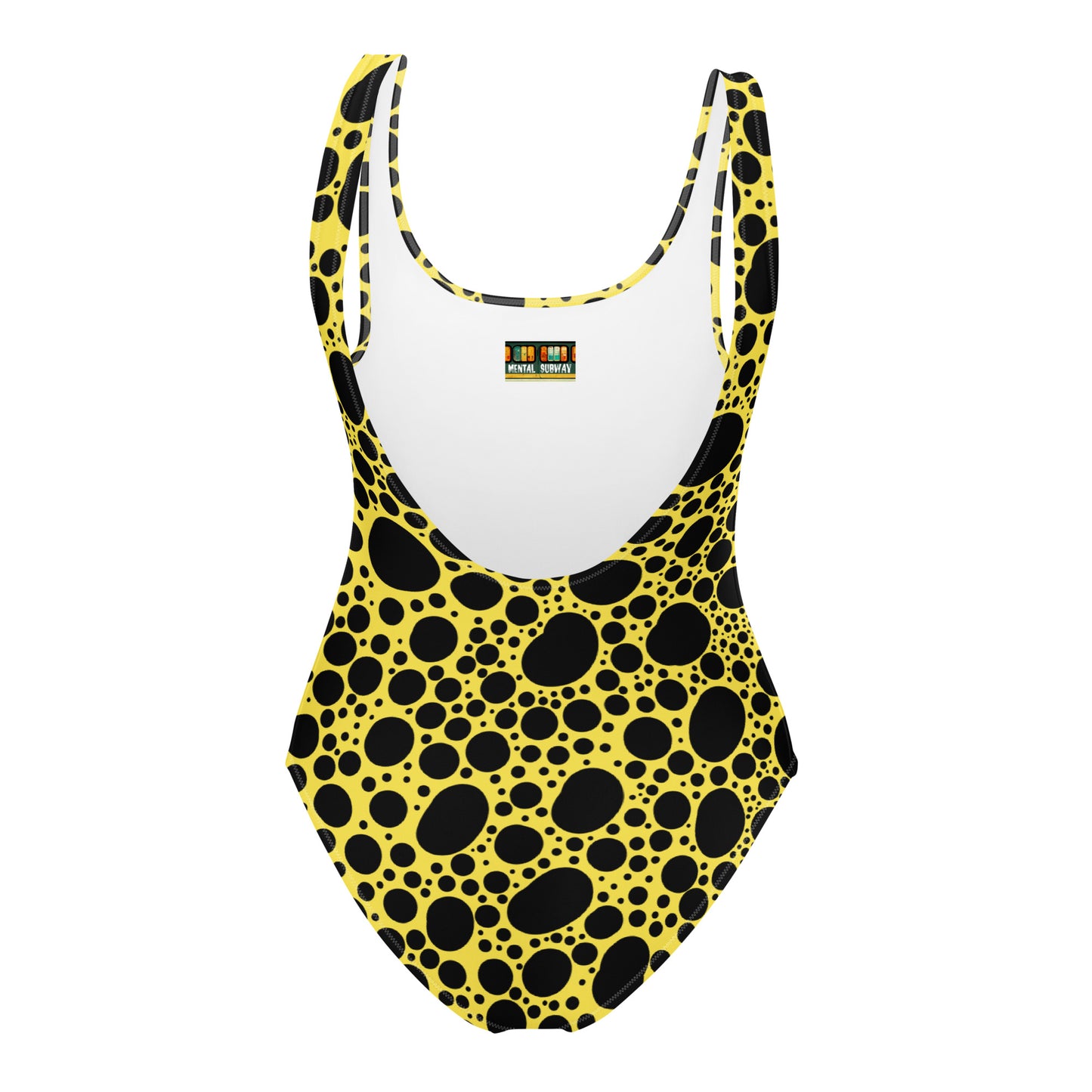 Noir Pointillism on Lemon One-Piece Swimsuit