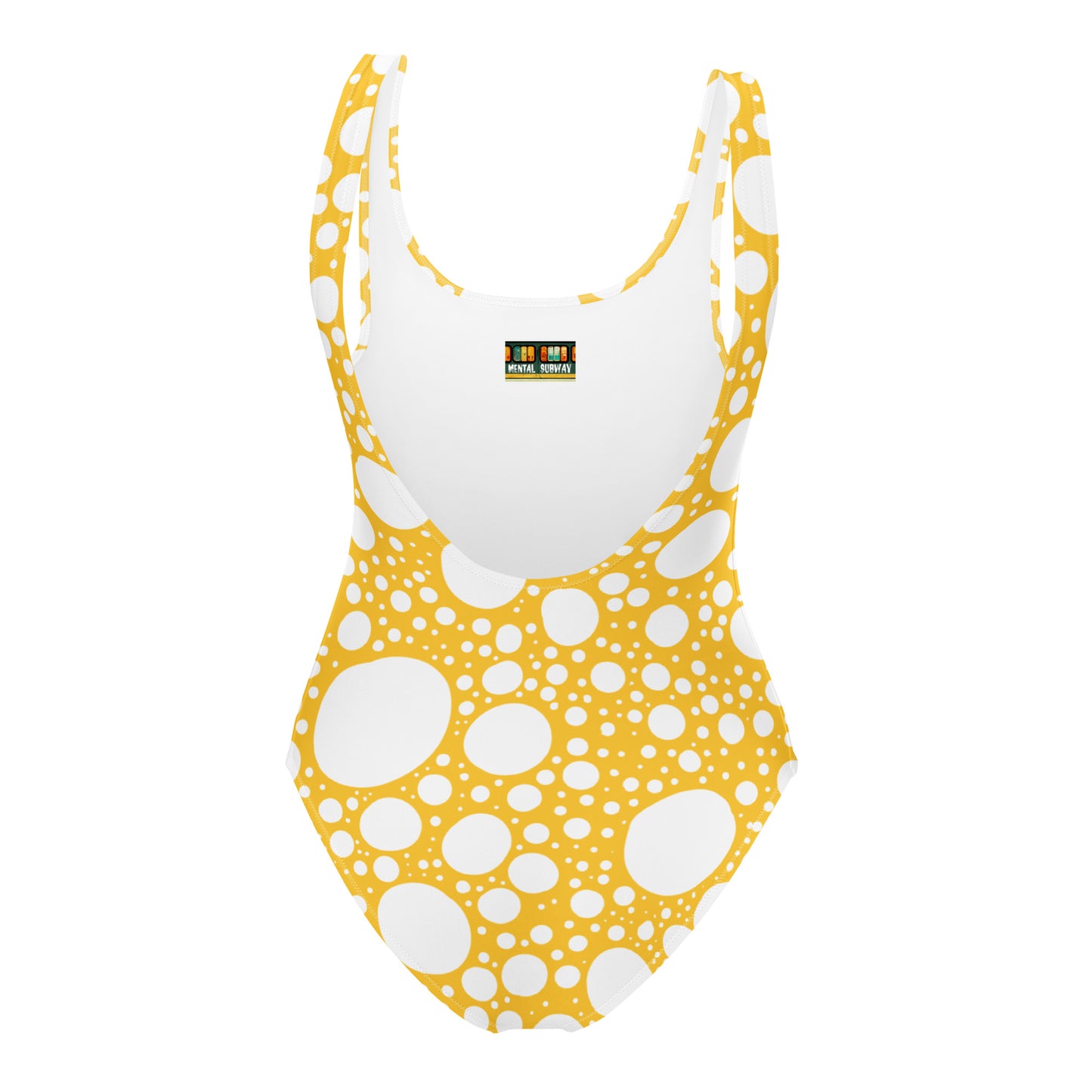 Blanca Ink Spots on Mustard One-Piece Swimsuit