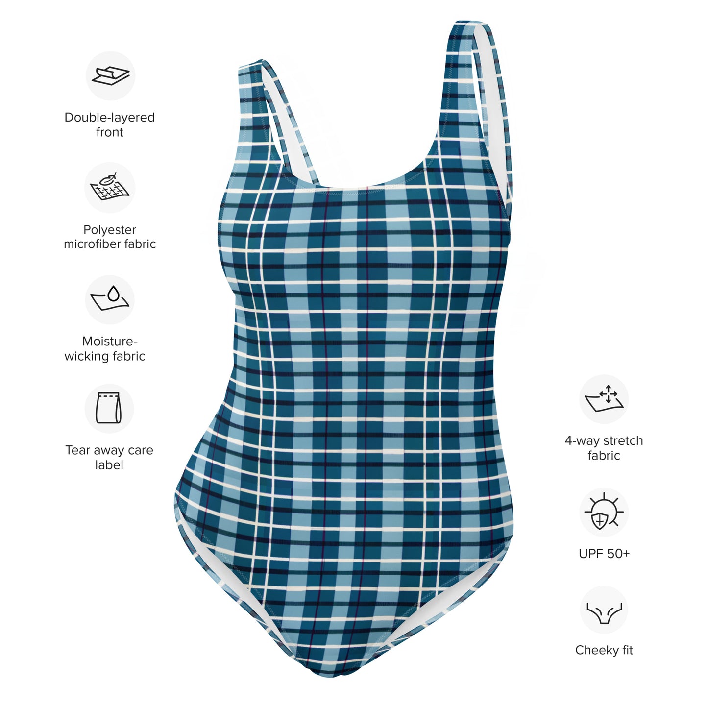 Scotsman’s Skyward Plaid One-Piece Swimsuit