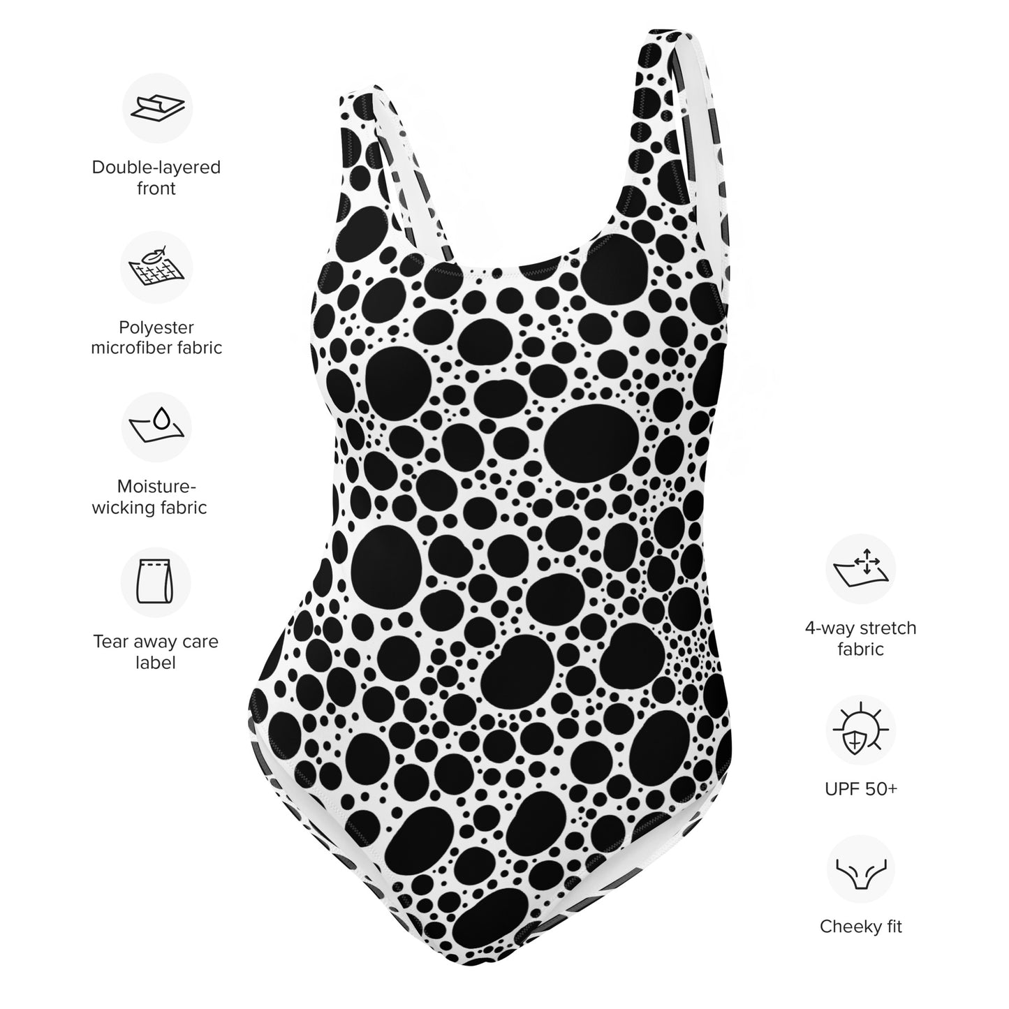 Noir Pointillism One-Piece Swimsuit