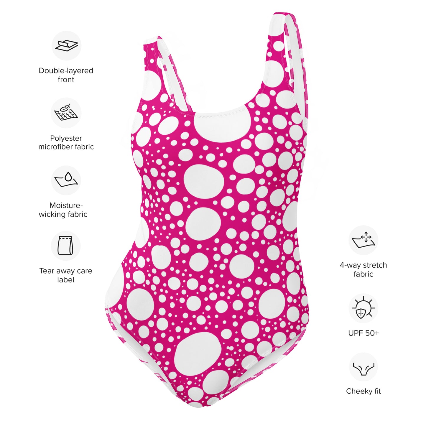 Blanca Ink Spots Pink One-Piece Swimsuit