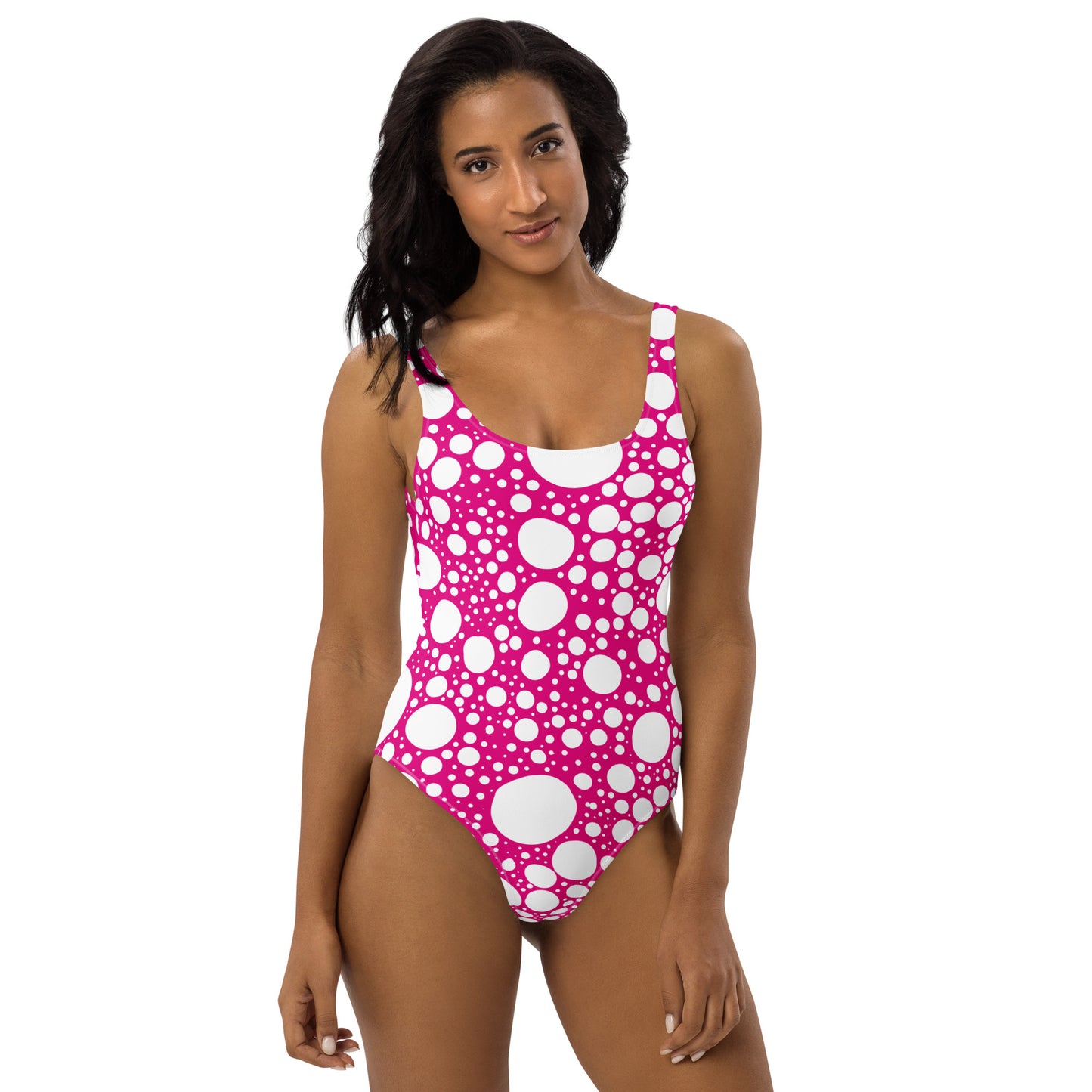 Blanca Ink Spots Pink One-Piece Swimsuit