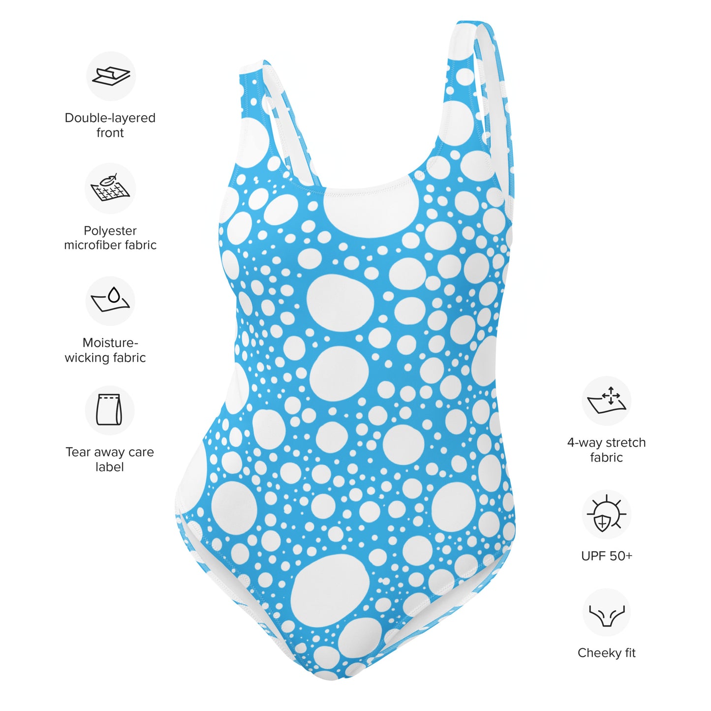 Blanca Ink Spots On Blue One-Piece Swimsuit