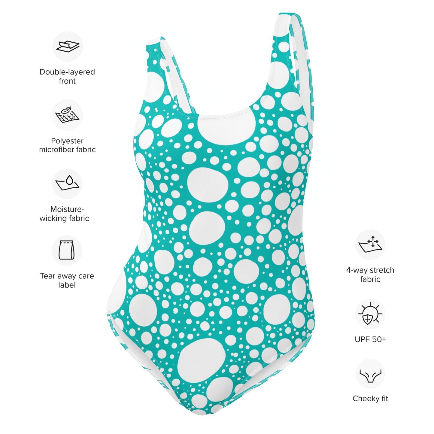 Blanca Ink Spots on Teal One-Piece Swimsuit