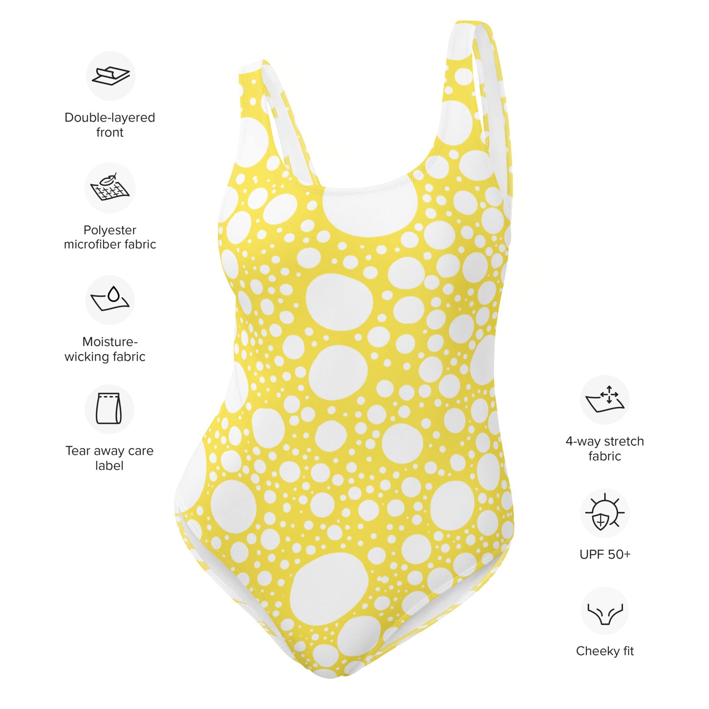 Blanca Ink Spots on Lemon One-Piece Swimsuit