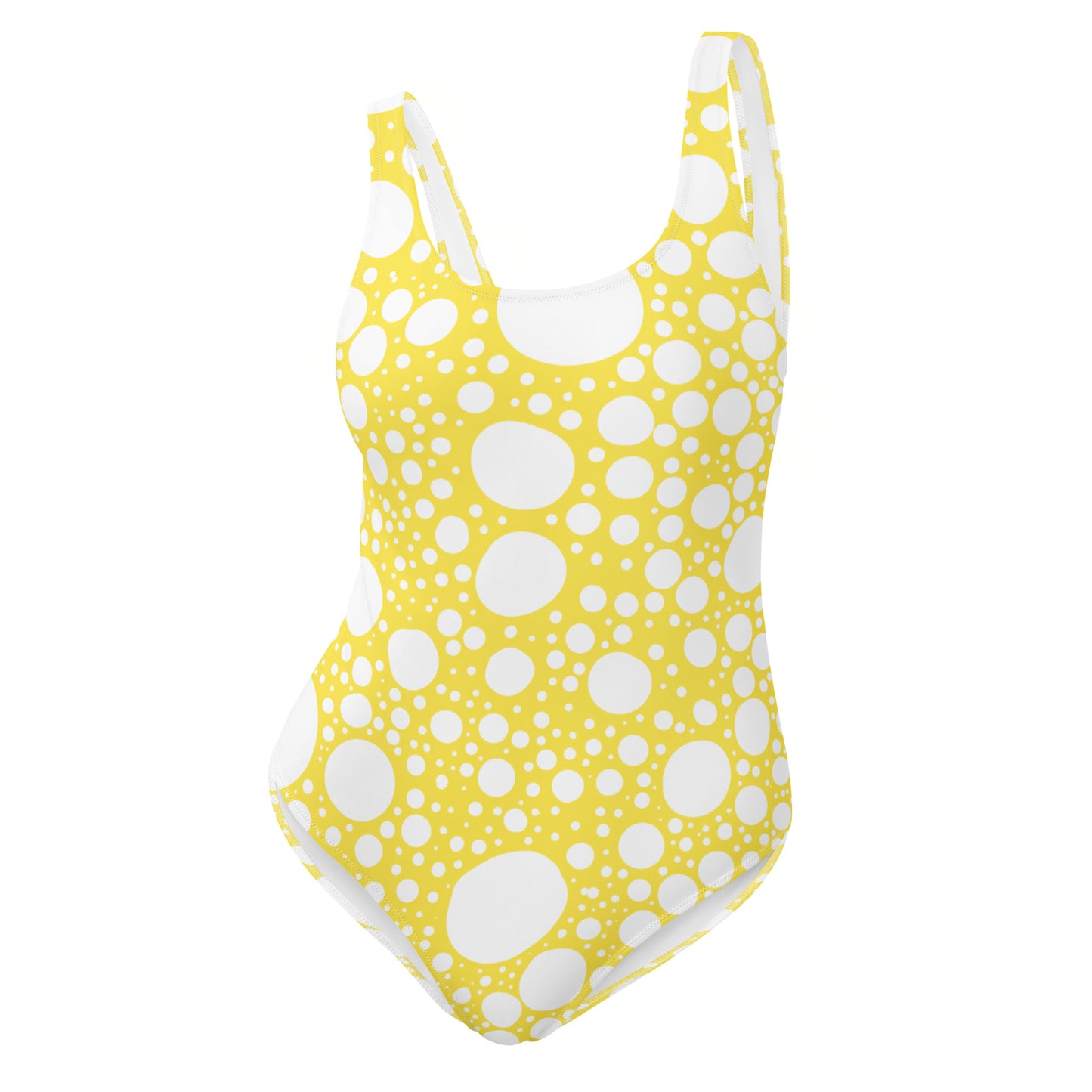 Blanca Ink Spots on Lemon One-Piece Swimsuit