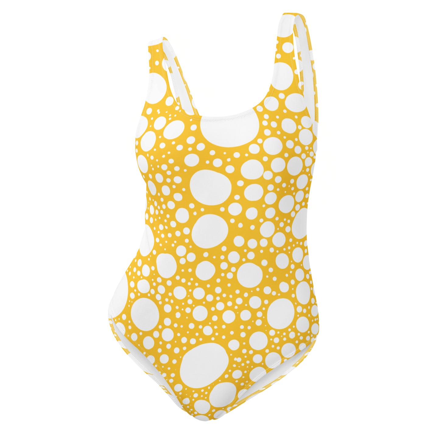 Blanca Ink Spots on Mustard One-Piece Swimsuit