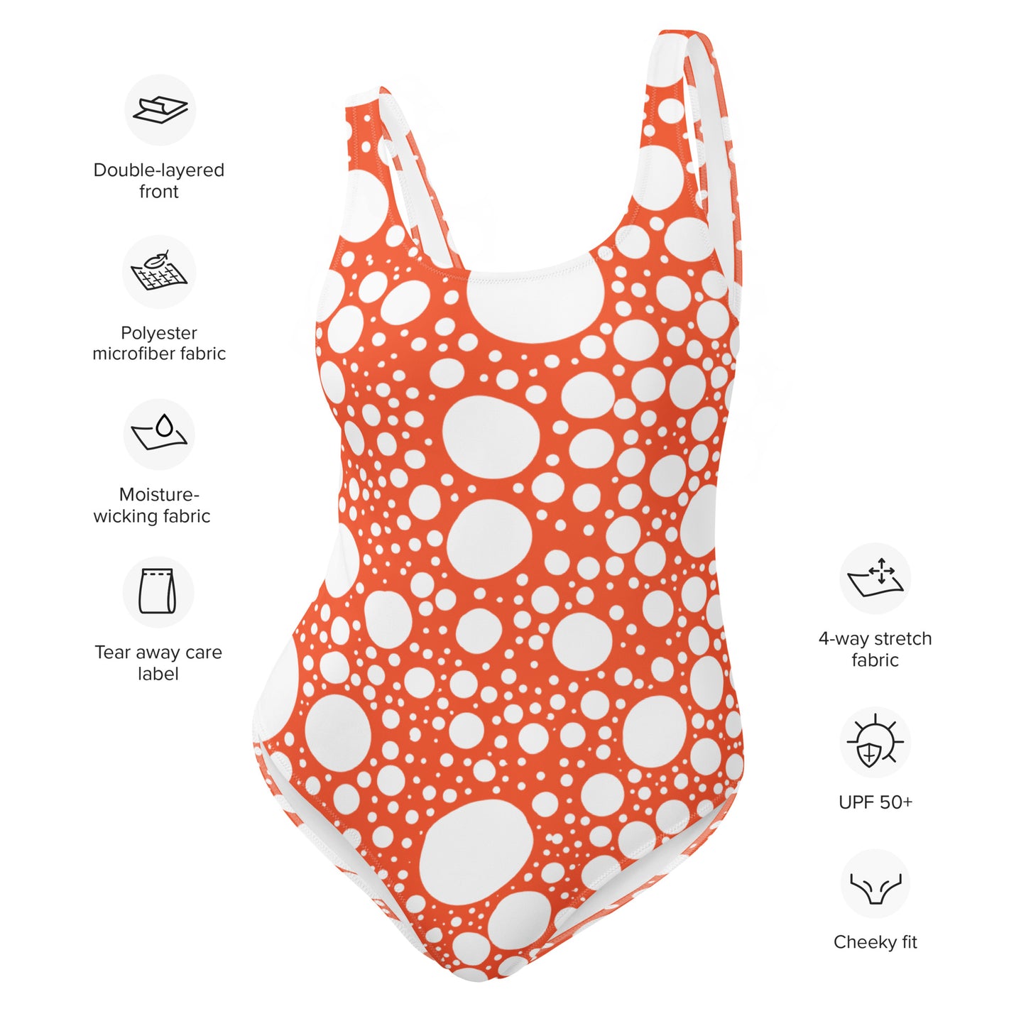 Blanca Ink Spots on Orange One-Piece Swimsuit