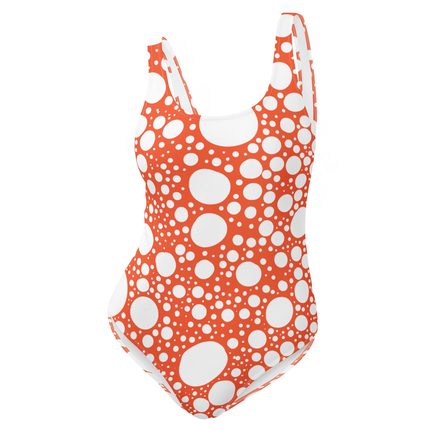 Blanca Ink Spots on Orange One-Piece Swimsuit