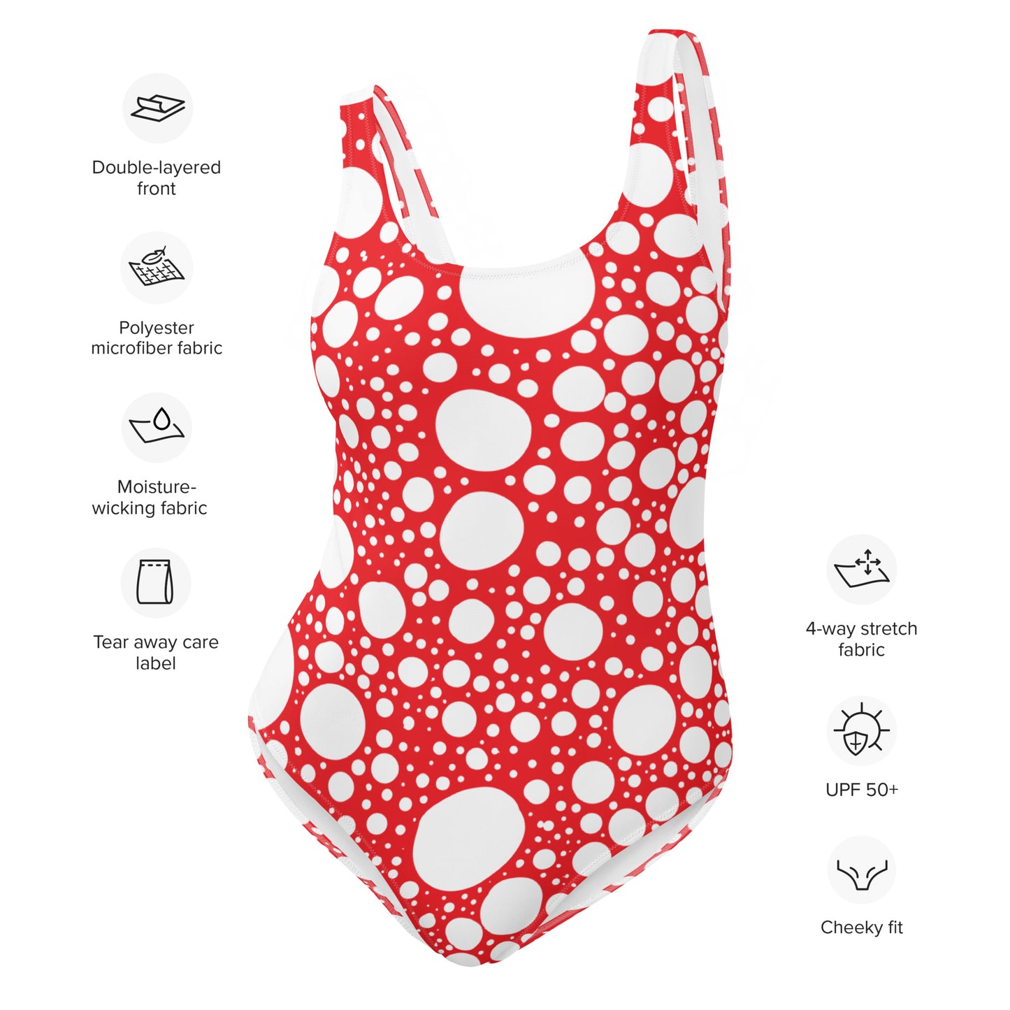 Blanca Ink Spots on Red One-Piece Swimsuit