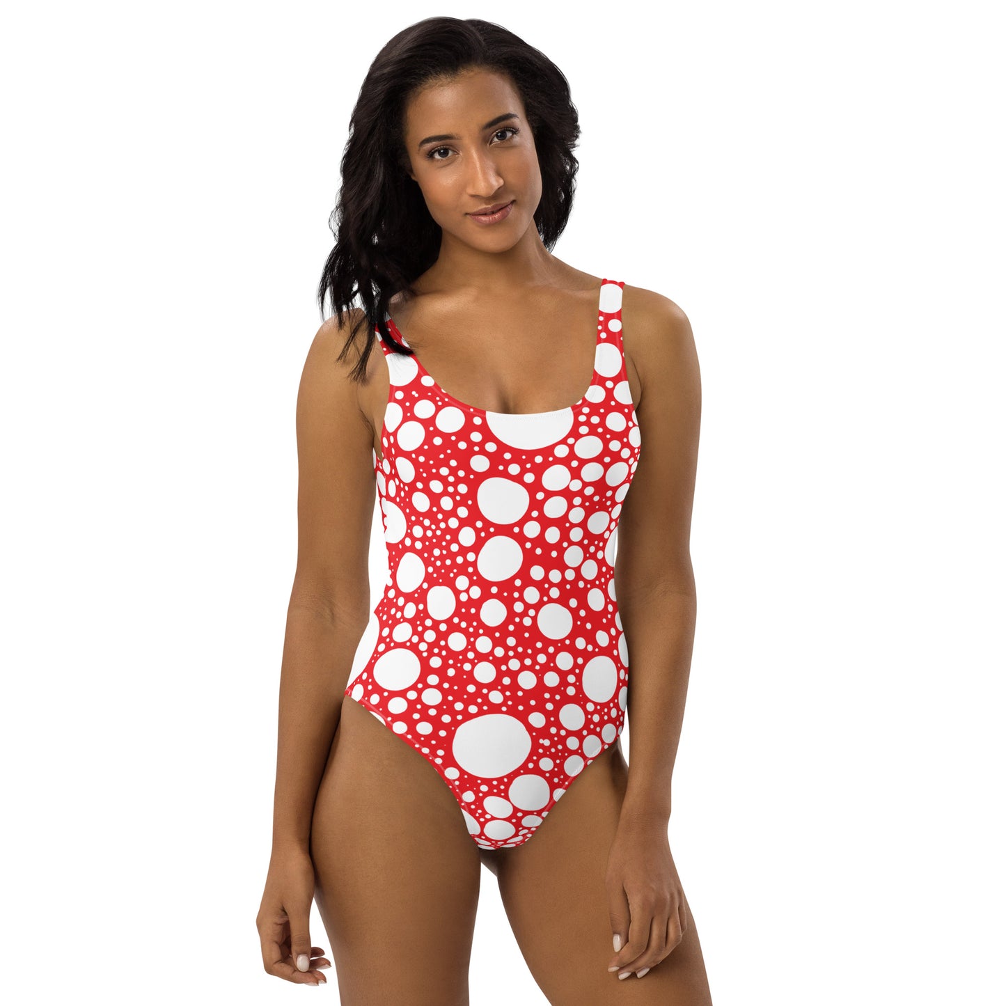 Blanca Ink Spots on Red One-Piece Swimsuit