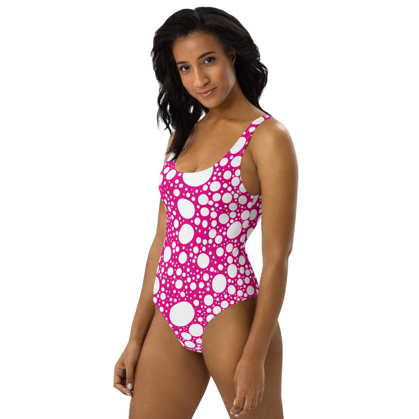 Blanca Ink Spots Pink One-Piece Swimsuit