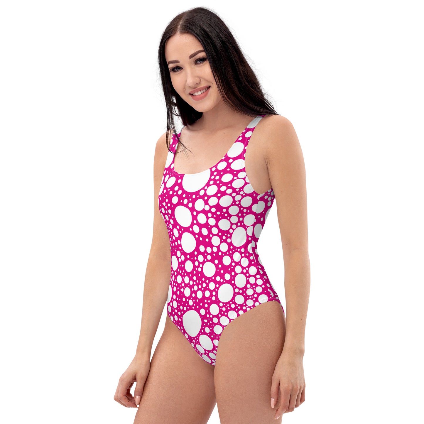 Blanca Ink Spots Pink One-Piece Swimsuit