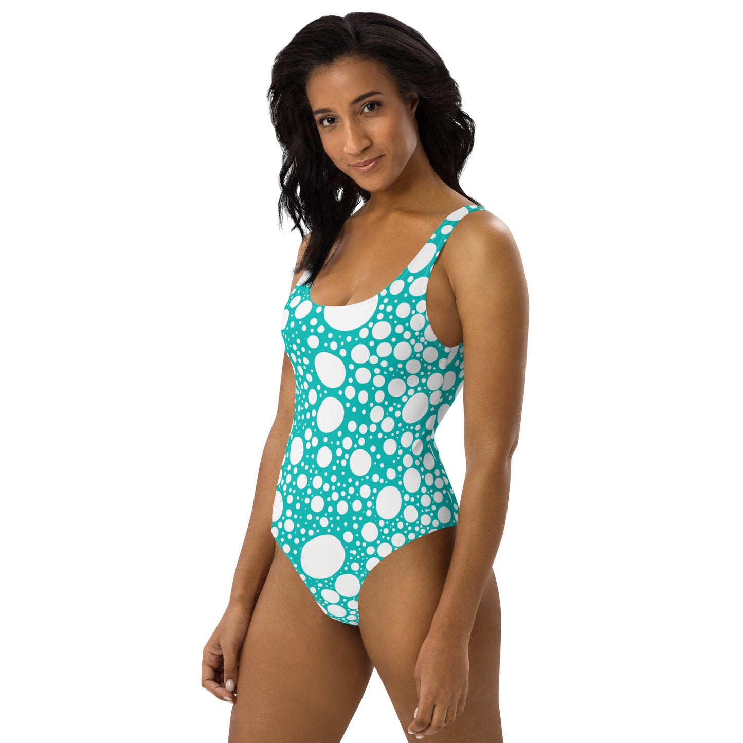 Blanca Ink Spots on Teal One-Piece Swimsuit