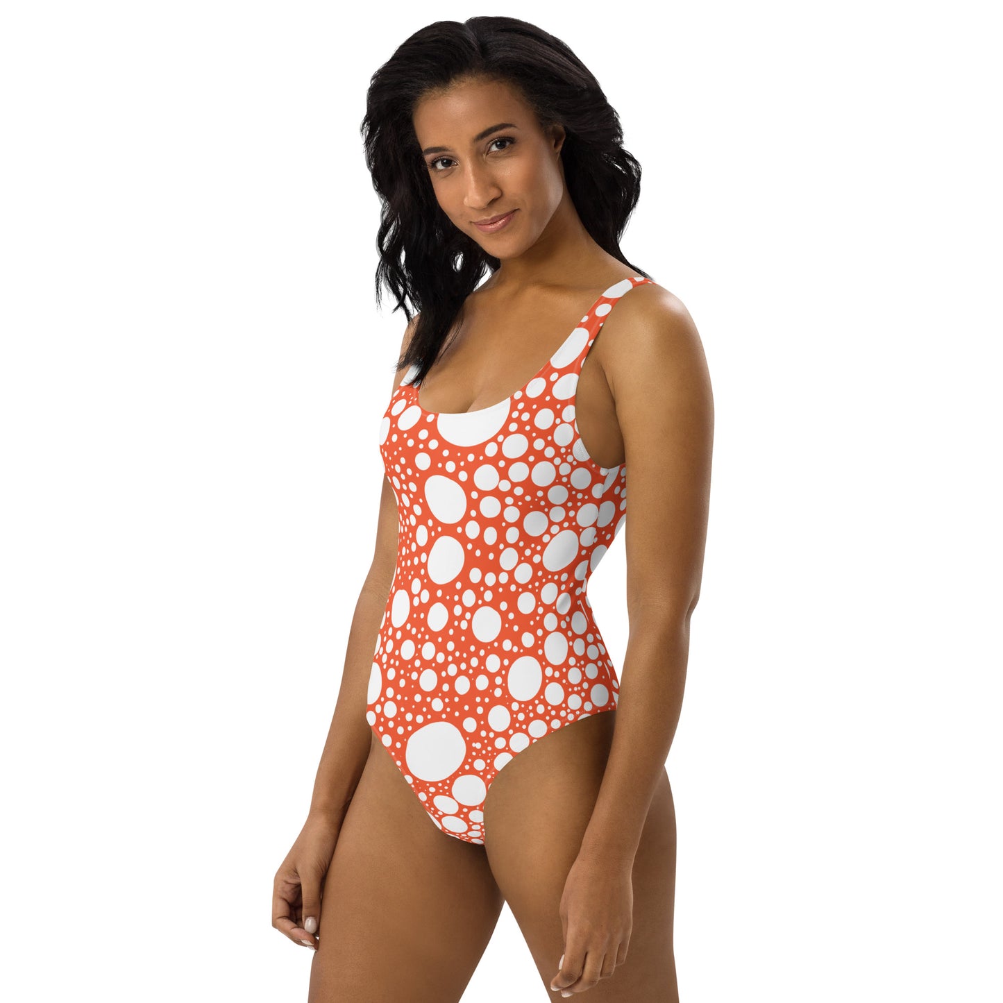 Blanca Ink Spots on Orange One-Piece Swimsuit