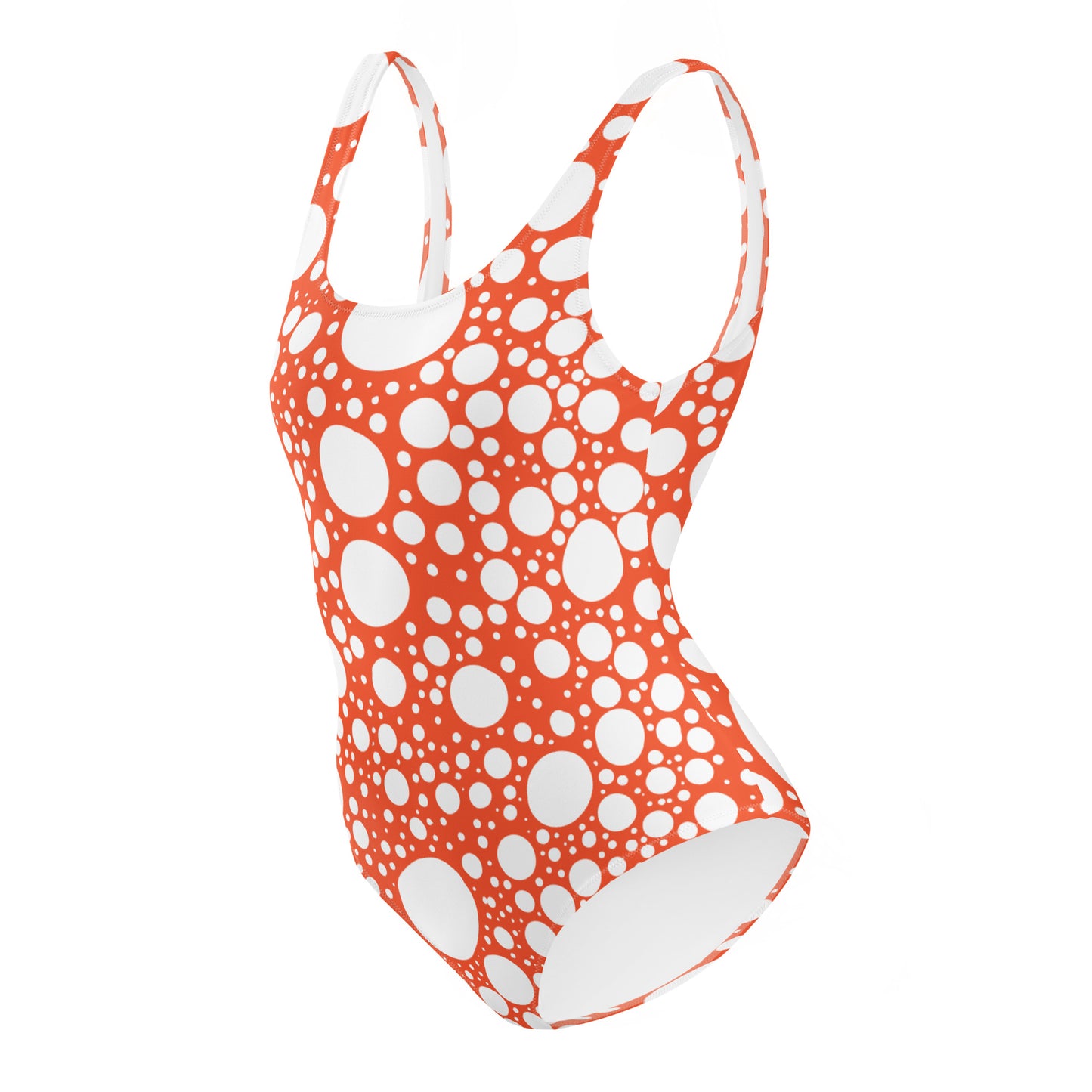 Blanca Ink Spots on Orange One-Piece Swimsuit