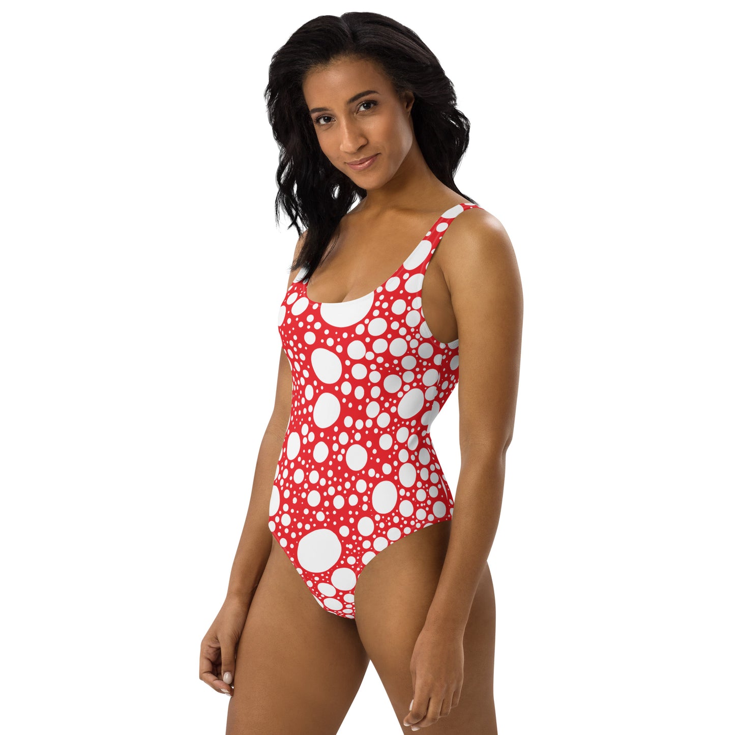 Blanca Ink Spots on Red One-Piece Swimsuit