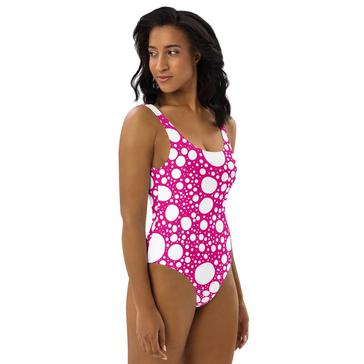 Blanca Ink Spots Pink One-Piece Swimsuit