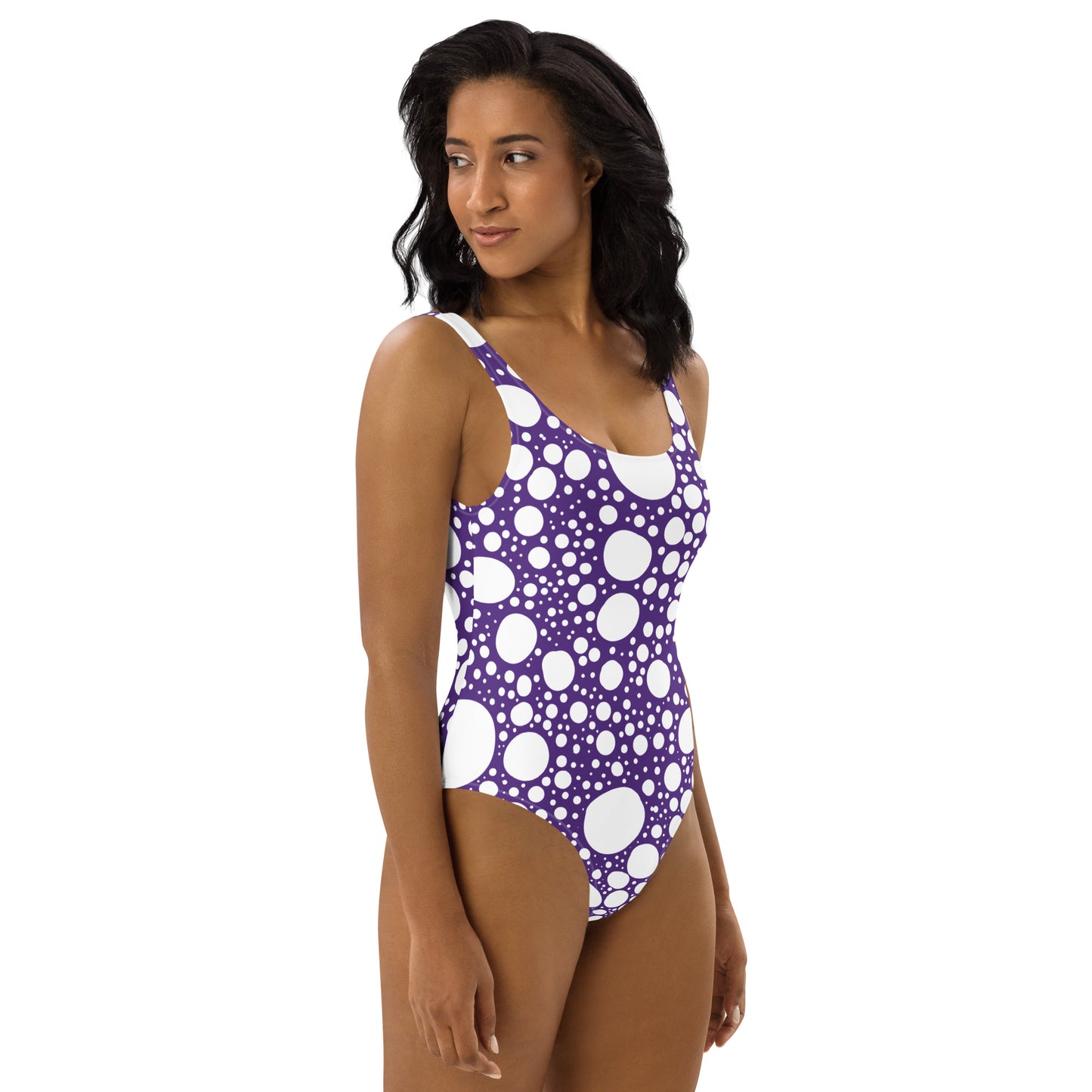 Blanca Ink Spots on Purple One-Piece Swimsuit