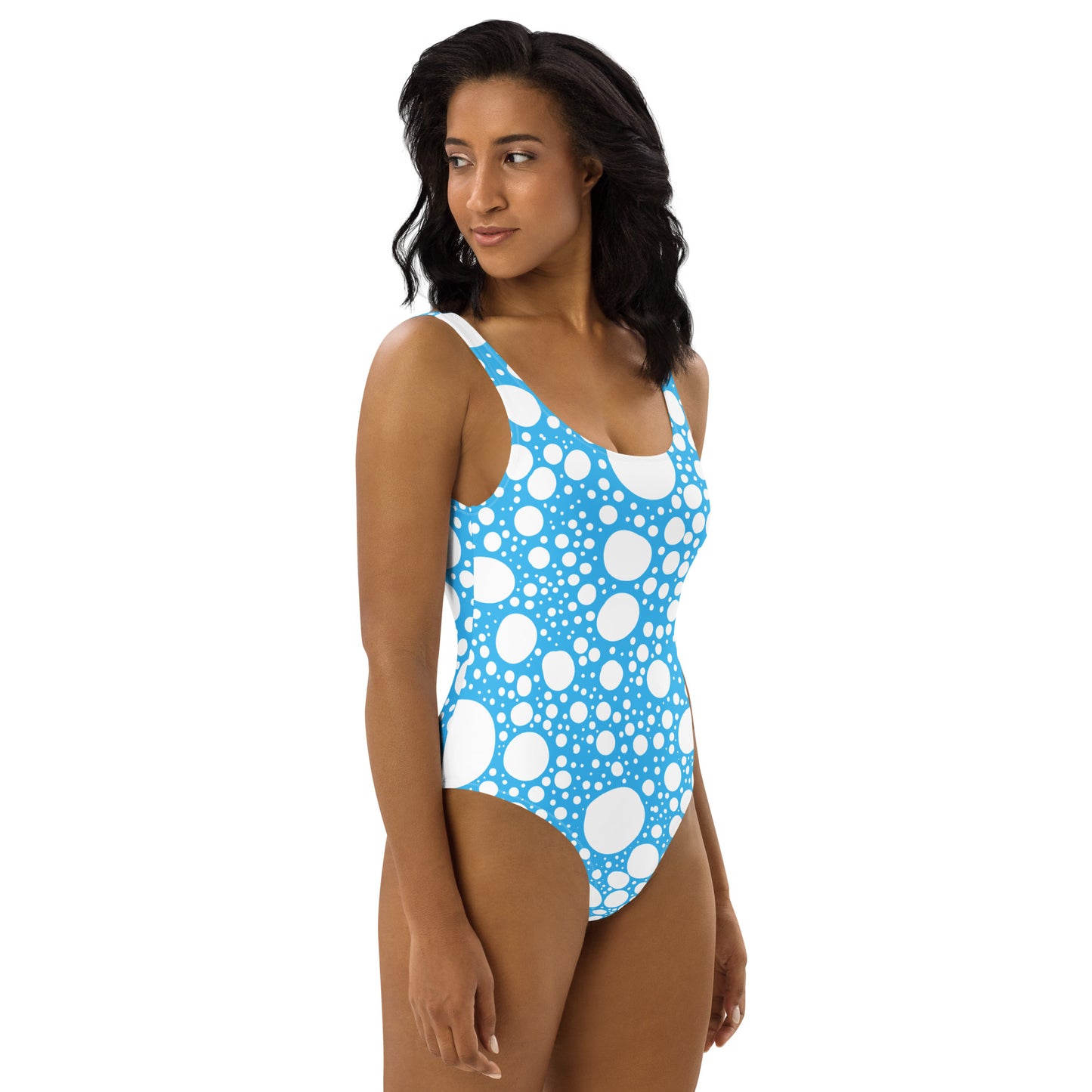 Blanca Ink Spots On Blue One-Piece Swimsuit