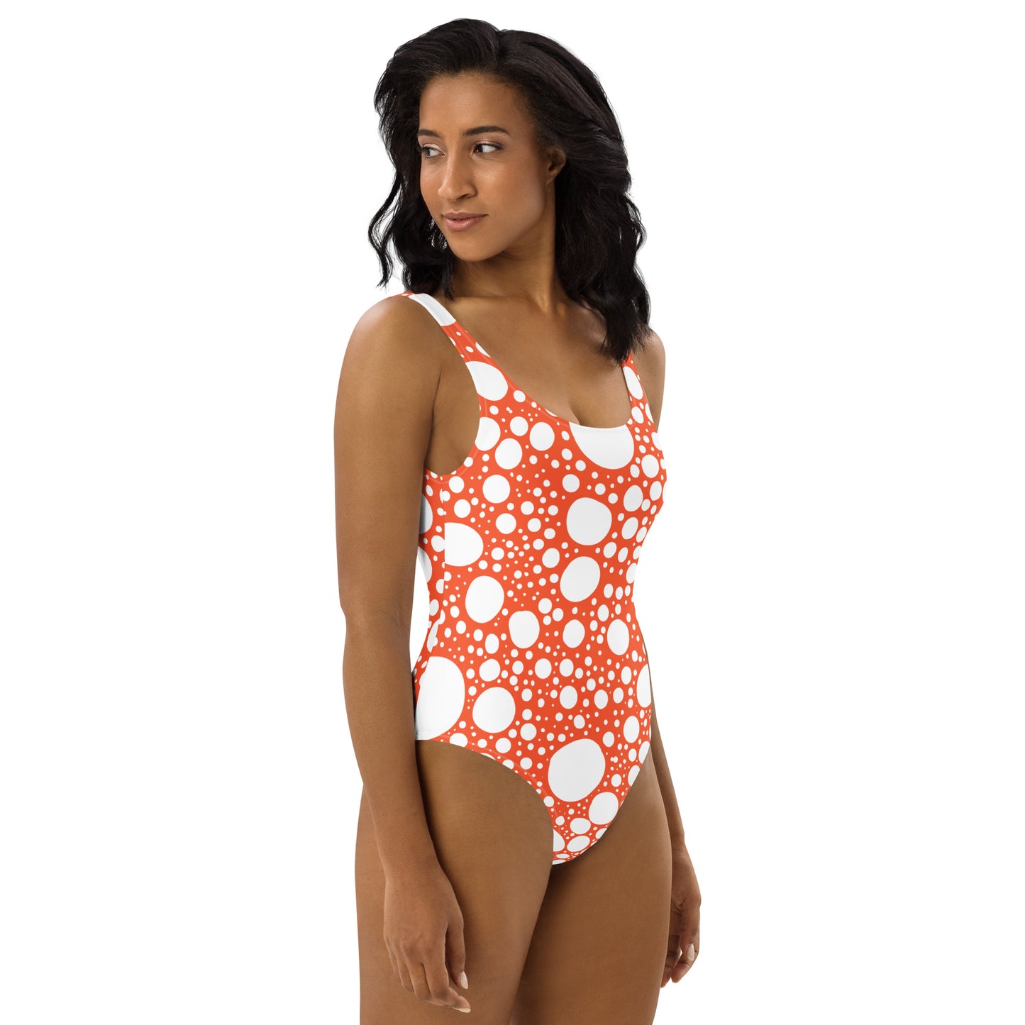 Blanca Ink Spots on Orange One-Piece Swimsuit