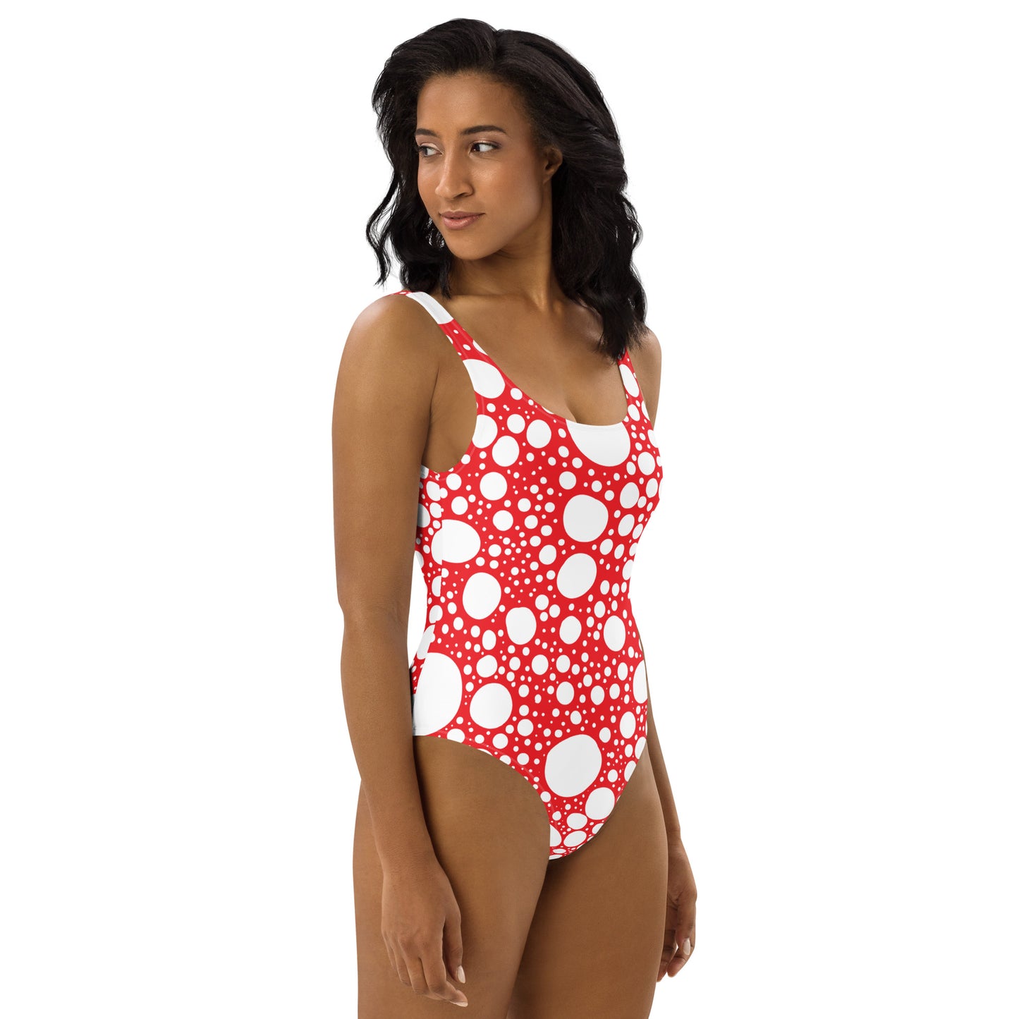 Blanca Ink Spots on Red One-Piece Swimsuit