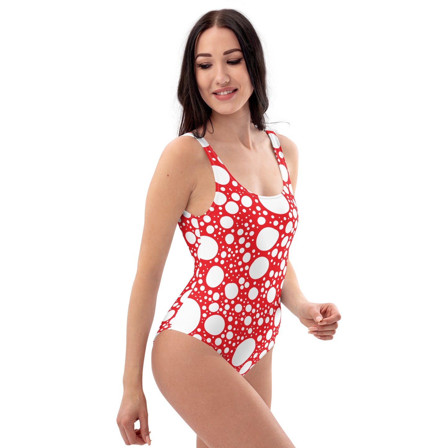 Blanca Ink Spots on Red One-Piece Swimsuit