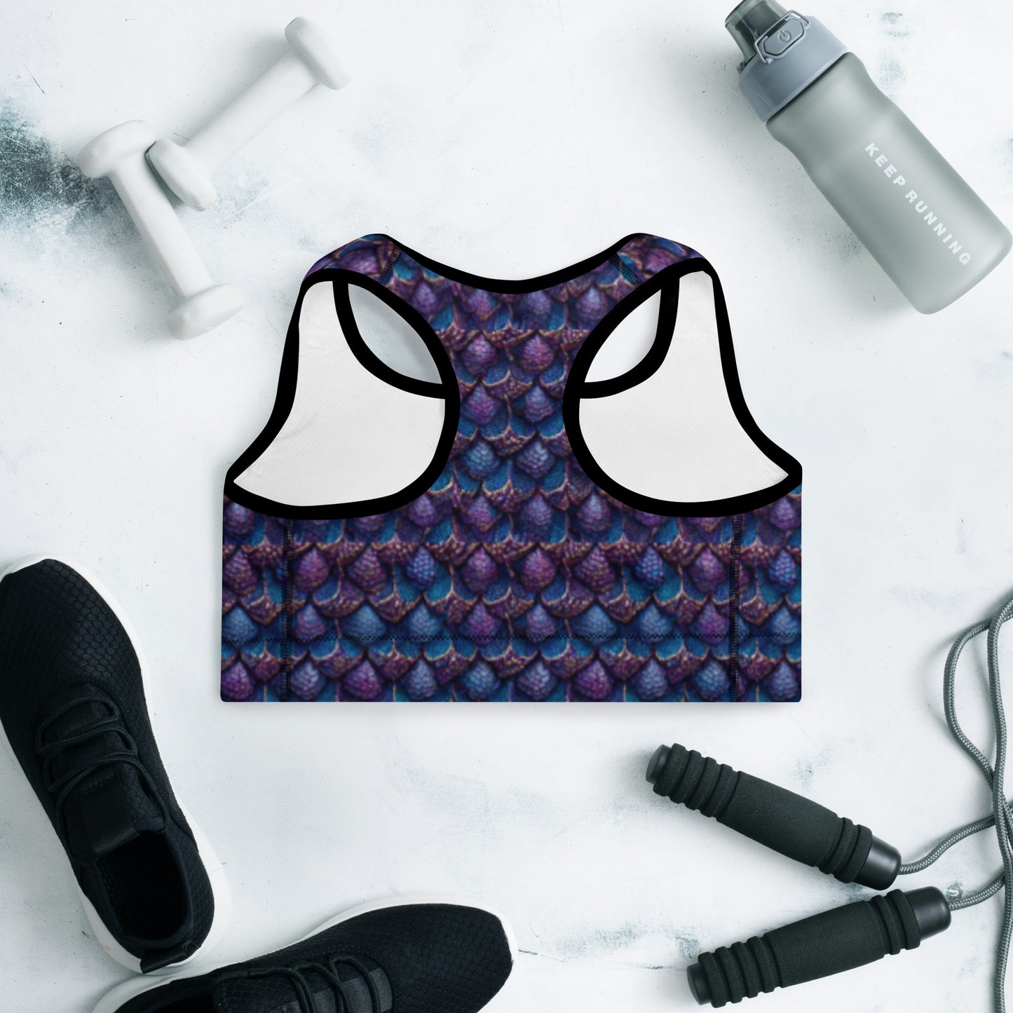 Luminosa, the Radiant Amethyst Drakon Padded Sports Bra