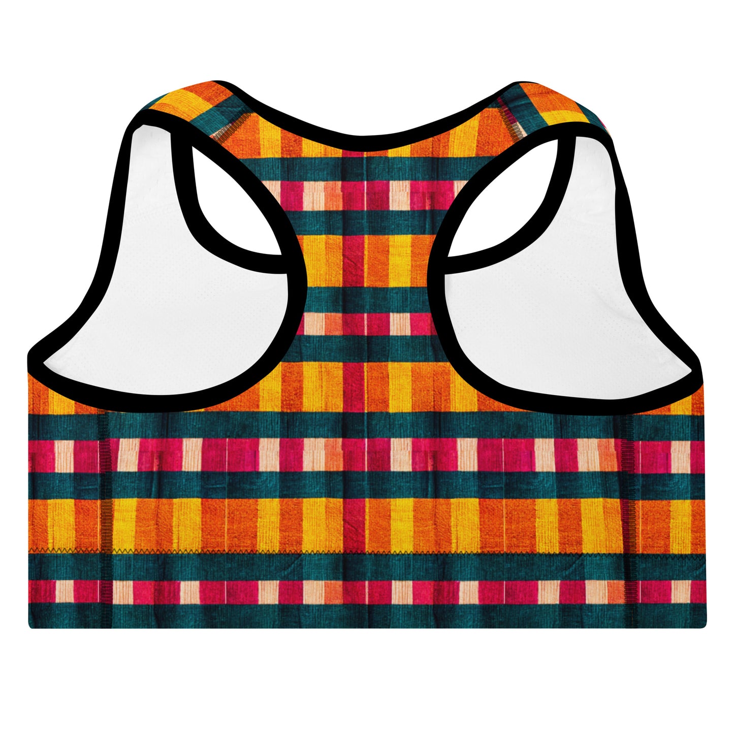 Tropical Fiesta Plaid Padded Sports Bra