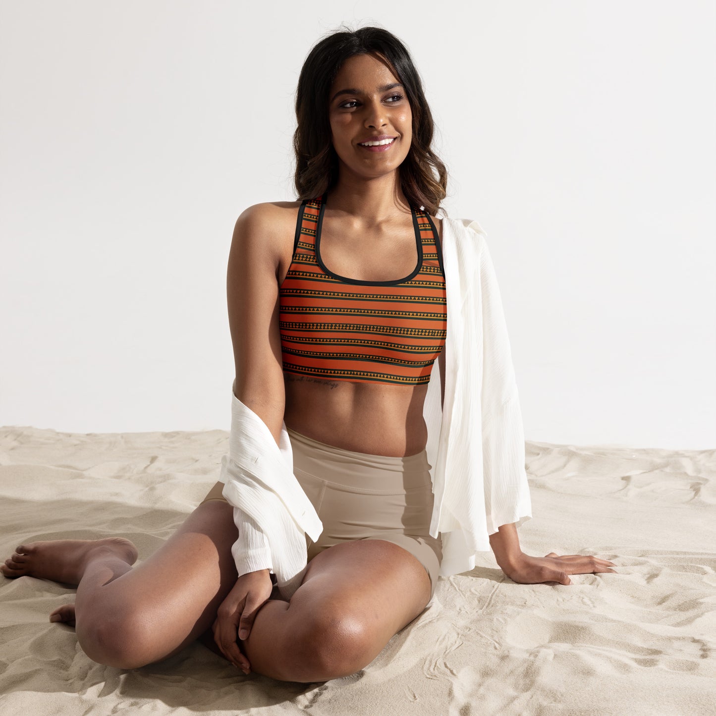 Timbuktu Tangerine Tapestry Padded Sports Bra