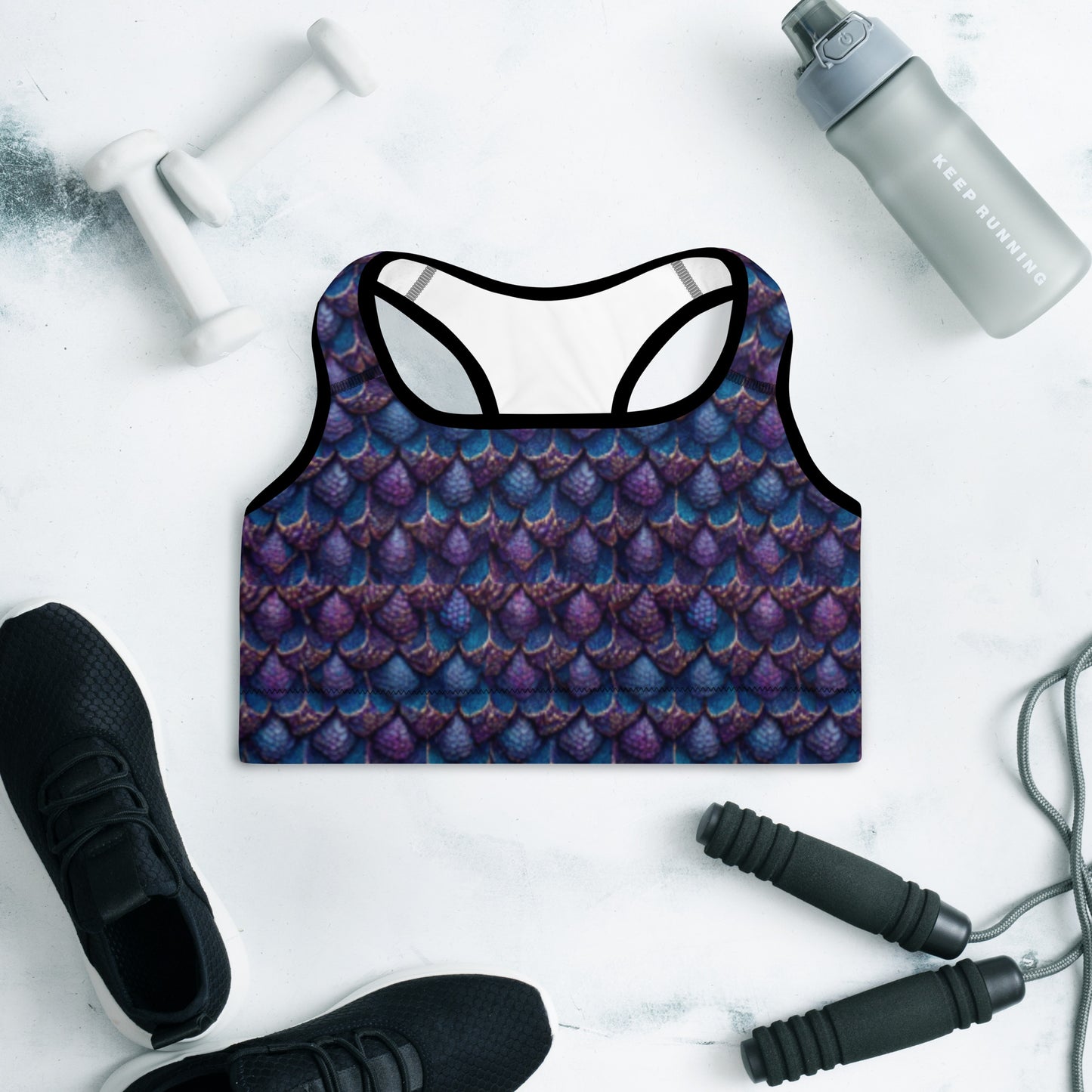 Luminosa, the Radiant Amethyst Drakon Padded Sports Bra