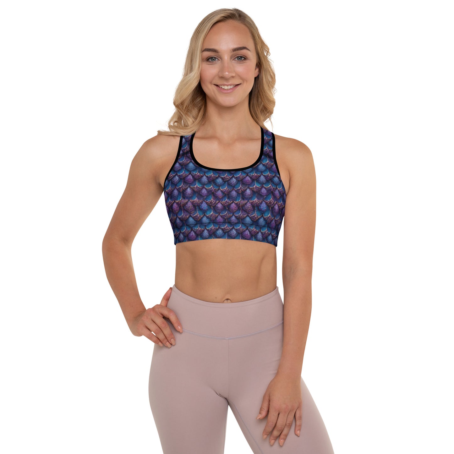 Luminosa, the Radiant Amethyst Drakon Padded Sports Bra