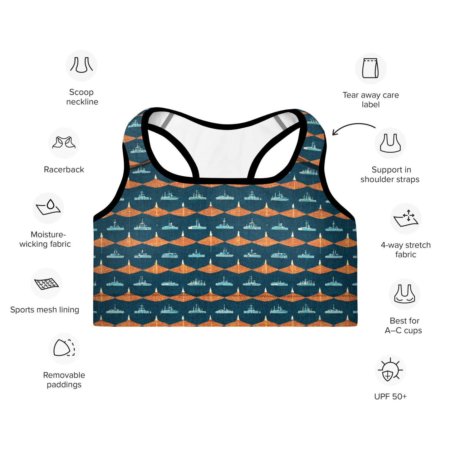 Mariners Melody Padded Sports Bra