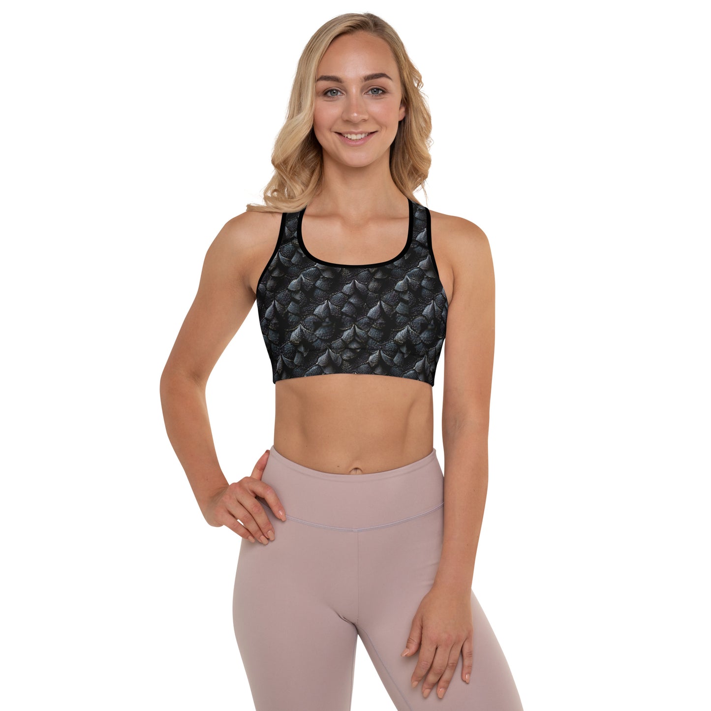 Onyxxor, the Cliff Sentinel Dragon Padded Sports Bra