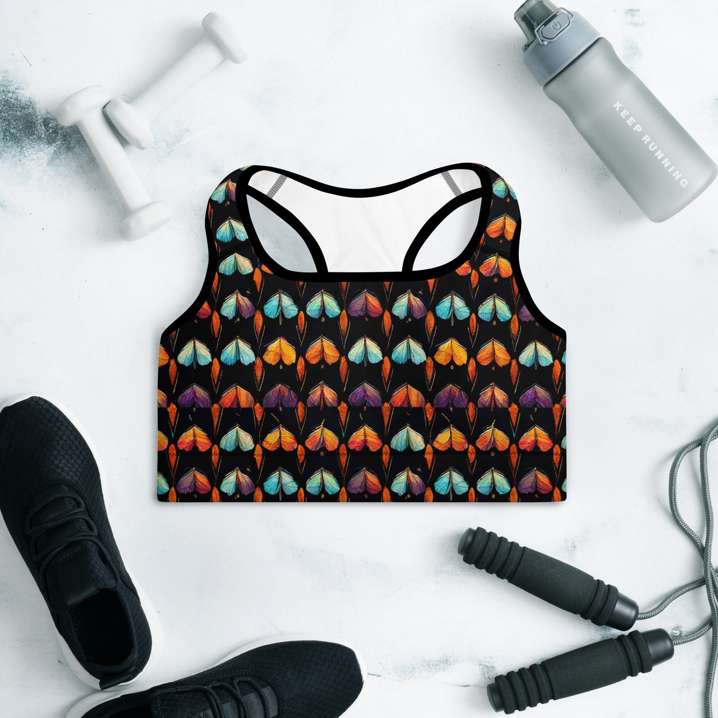 Quilted Wings Padded Sports Bra