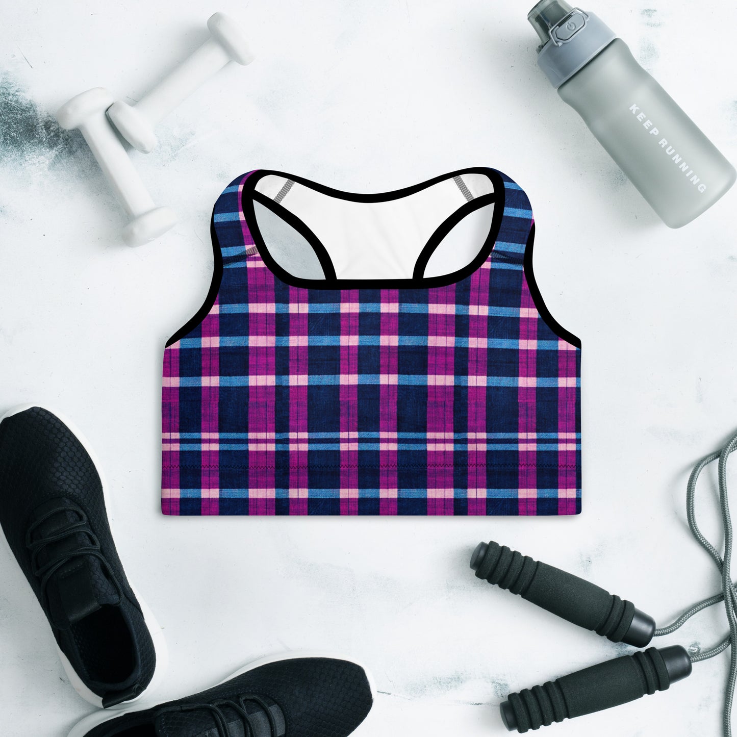 Royal Highlander Plaid Padded Sports Bra