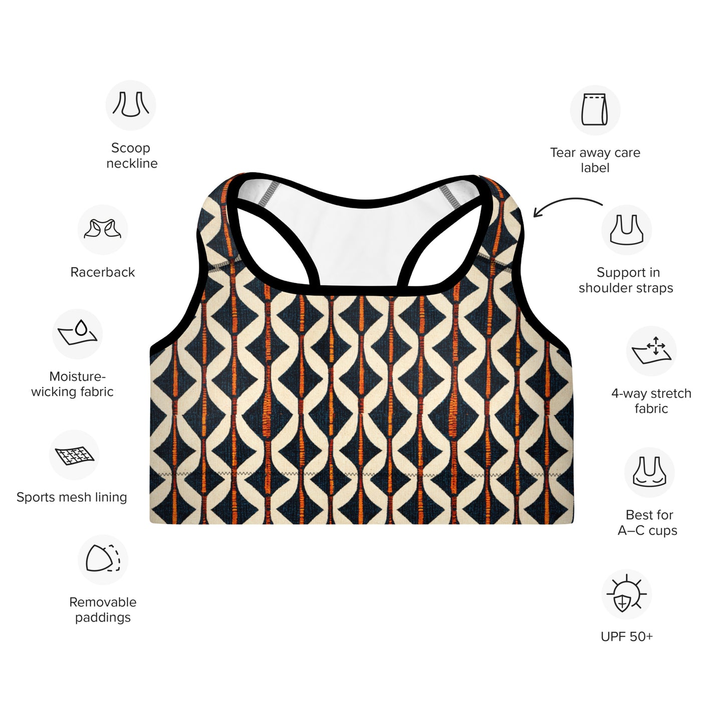 Tribal Tones In Harmony Padded Sports Bra