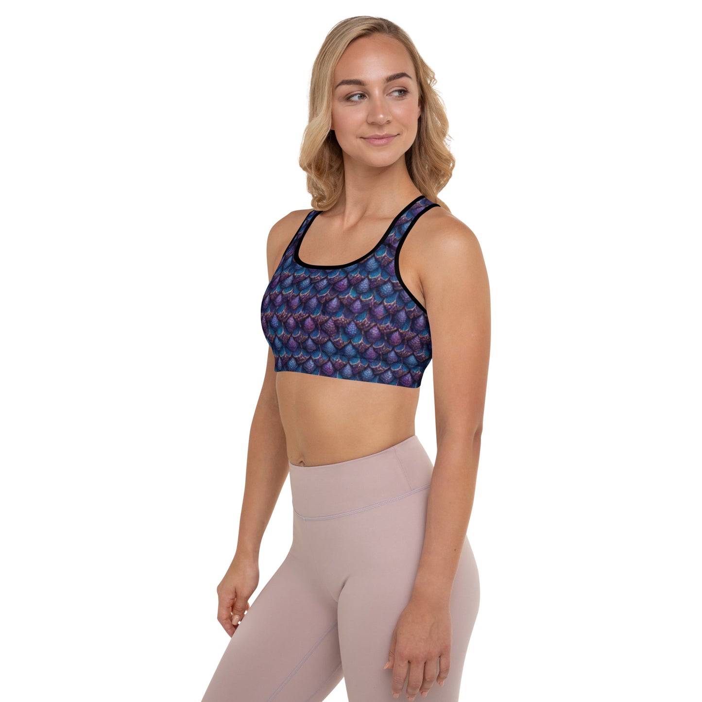 Luminosa, the Radiant Amethyst Drakon Padded Sports Bra