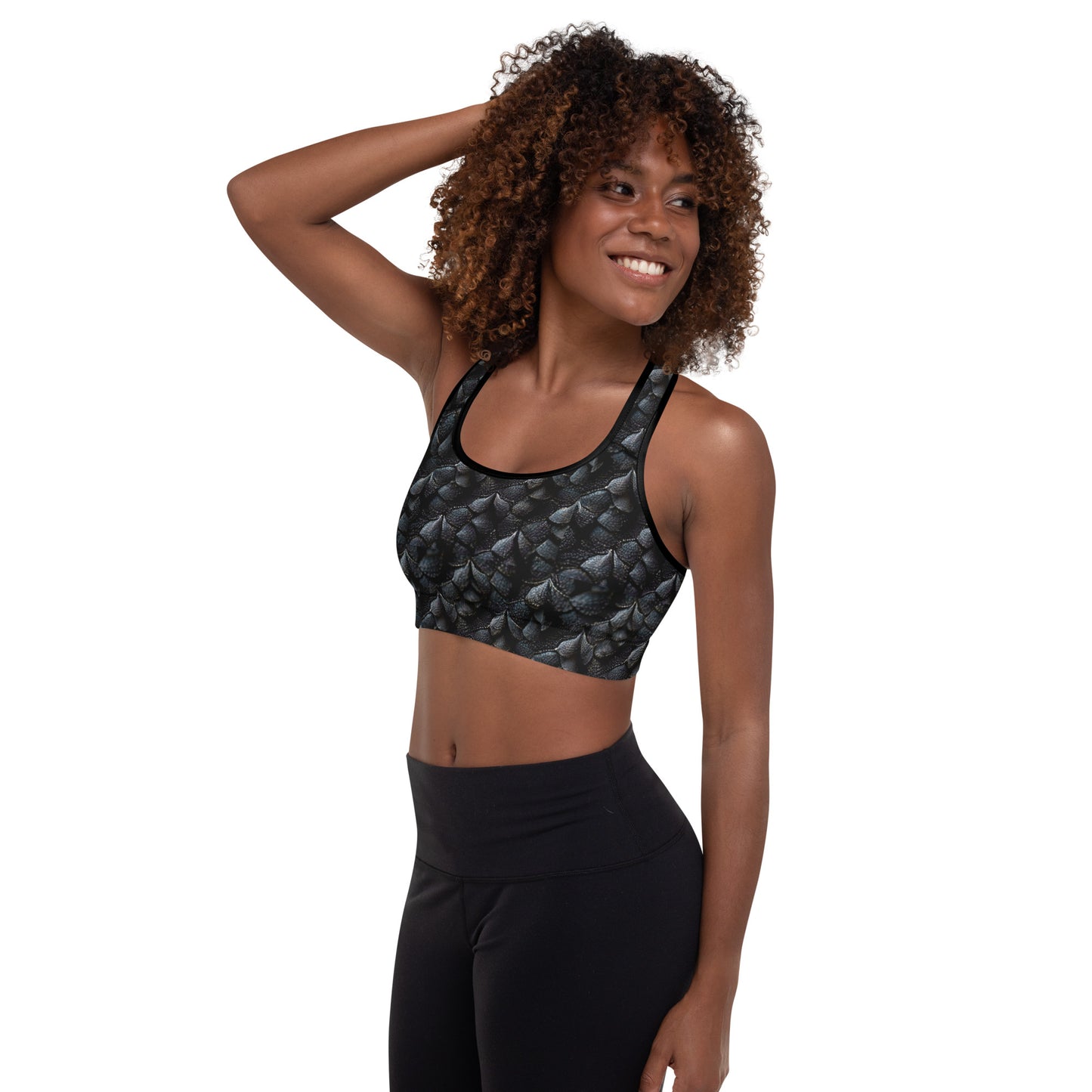 Onyxxor, the Cliff Sentinel Dragon Padded Sports Bra