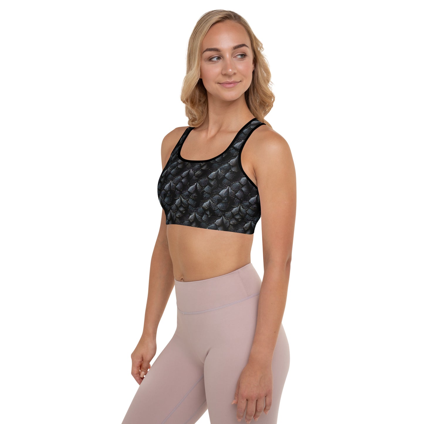 Onyxxor, the Cliff Sentinel Dragon Padded Sports Bra