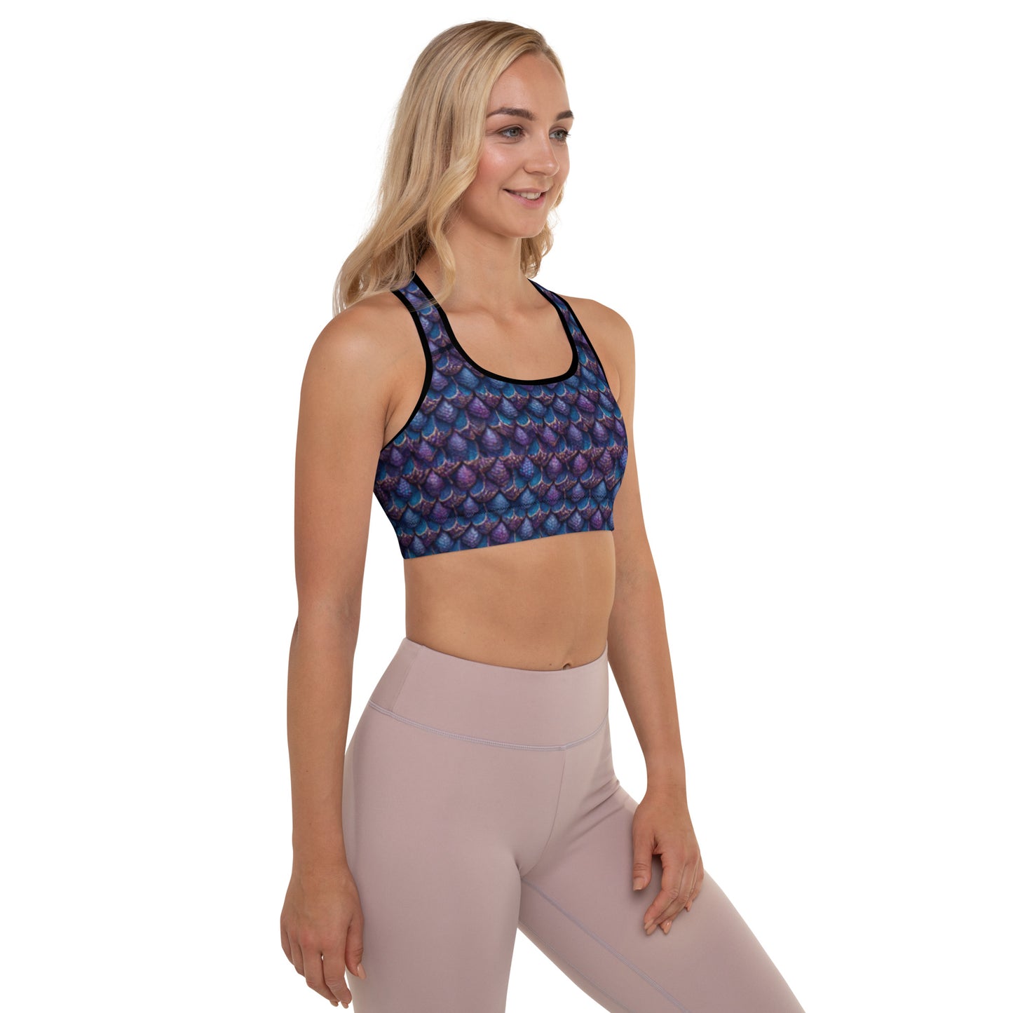 Luminosa, the Radiant Amethyst Drakon Padded Sports Bra