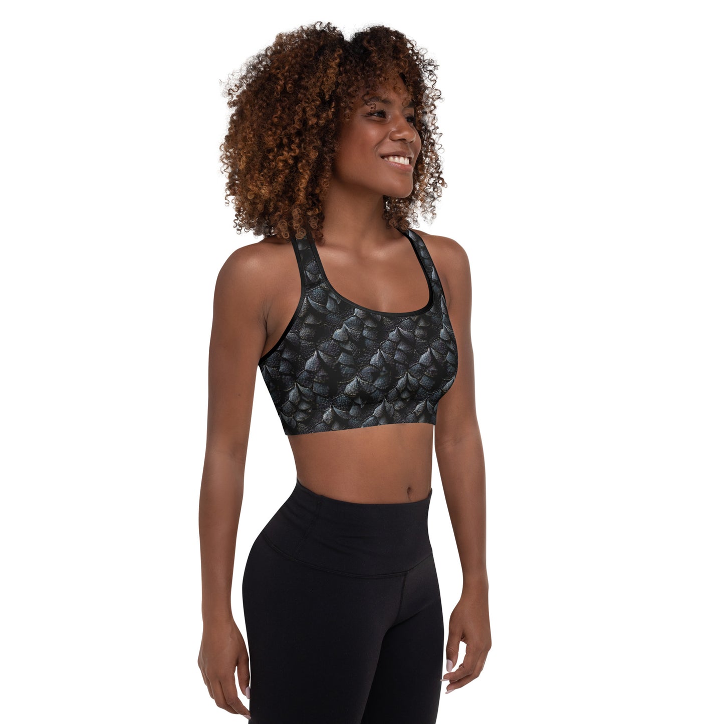 Onyxxor, the Cliff Sentinel Dragon Padded Sports Bra