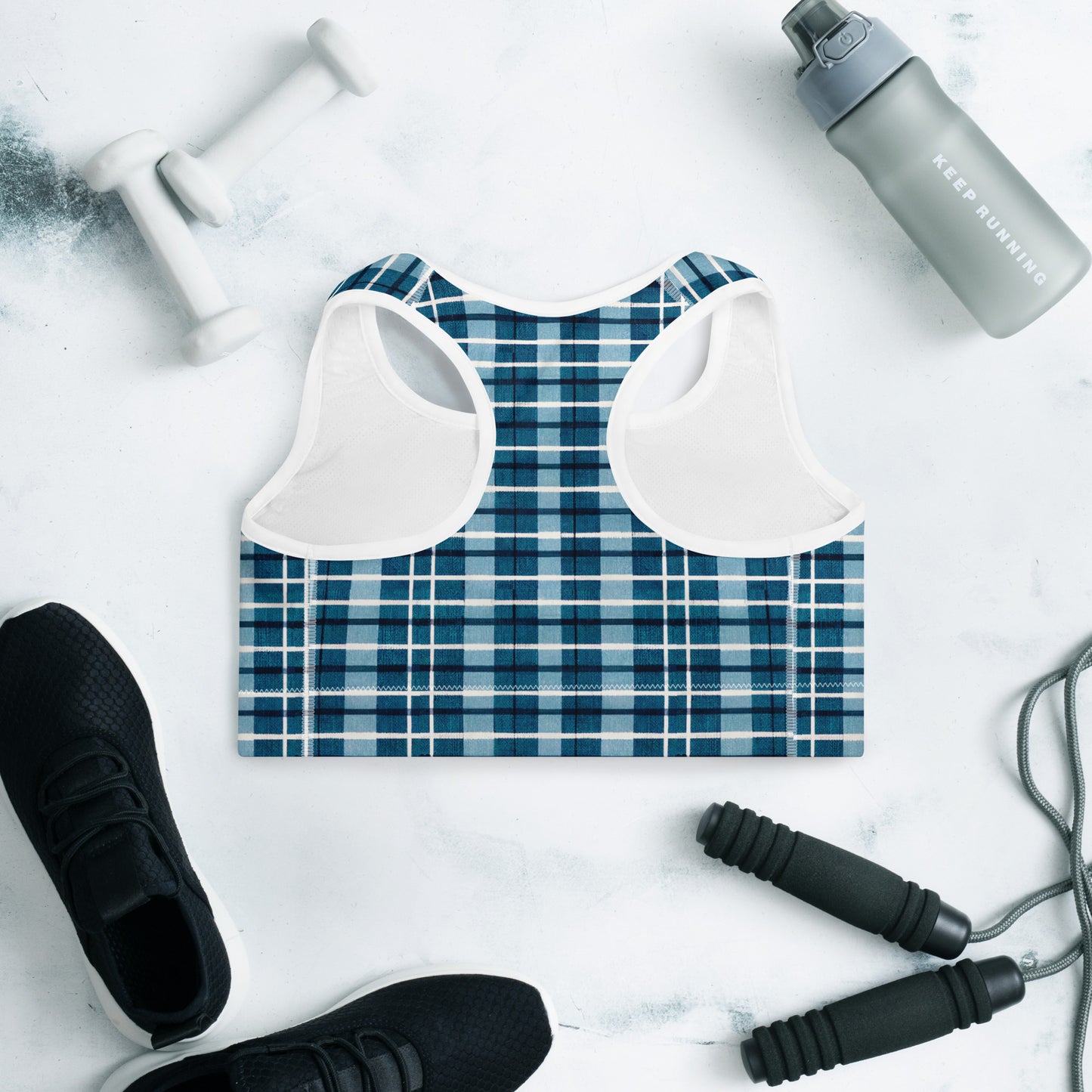 Scotsman’s Skyward Plaid Padded Sports Bra