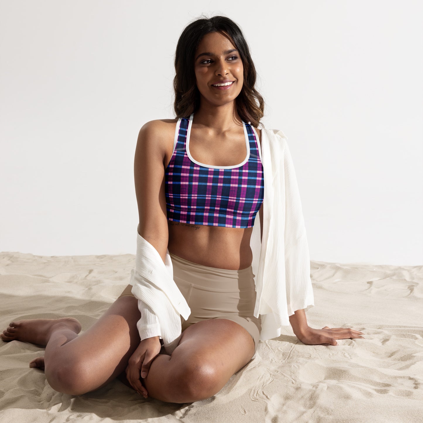 Royal Highlander Plaid Padded Sports Bra